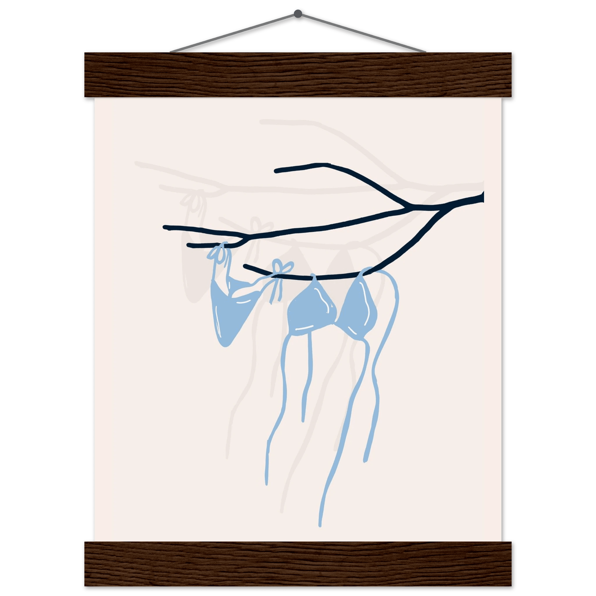 Coastal Bikini Line Art Poster – Minimalist Beach Wall Art Print - Evergreen Posters