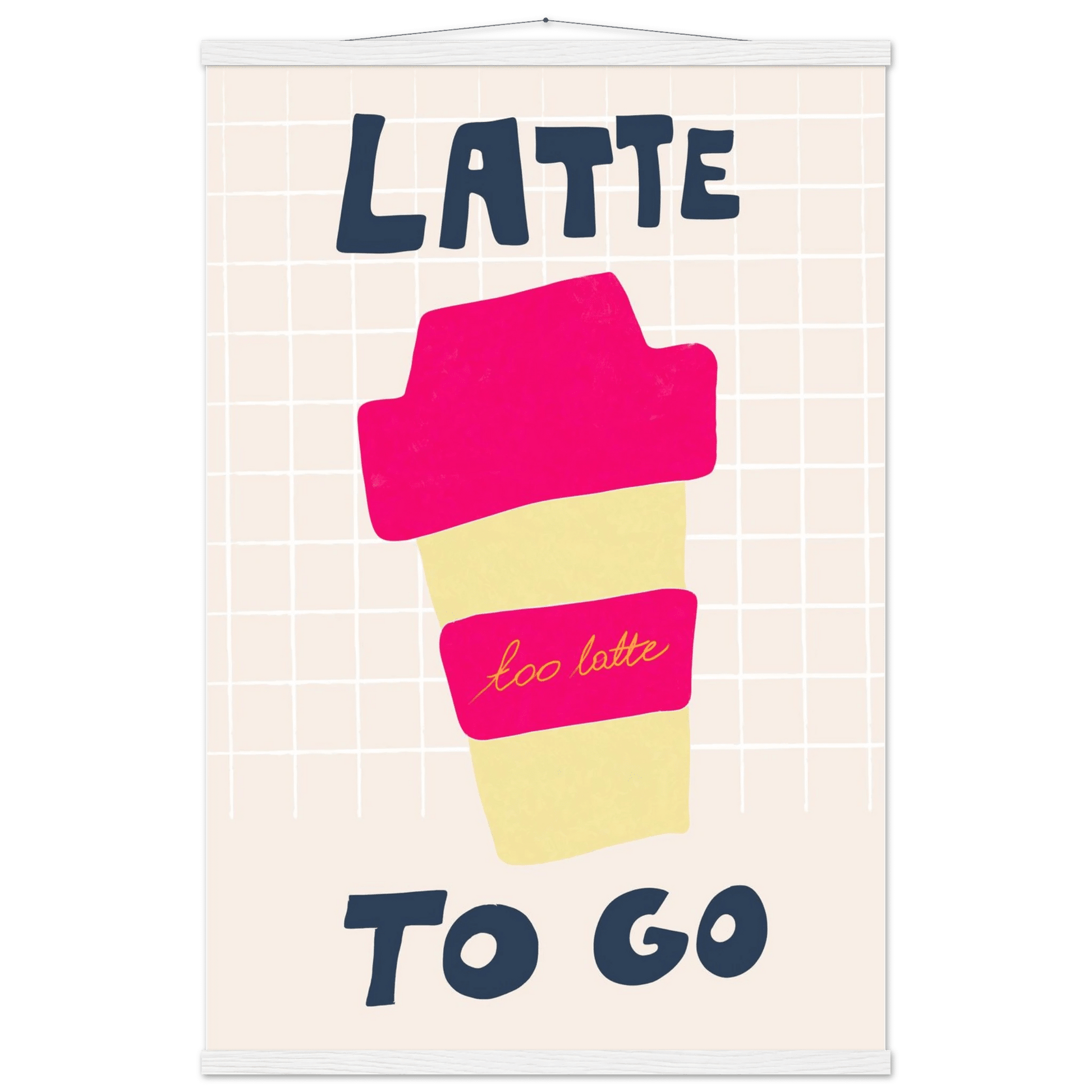 Latte To Go Poster – Playful Coffee Kitchen Wall Art Print (Digital & Printed Options) - Evergreen Posters