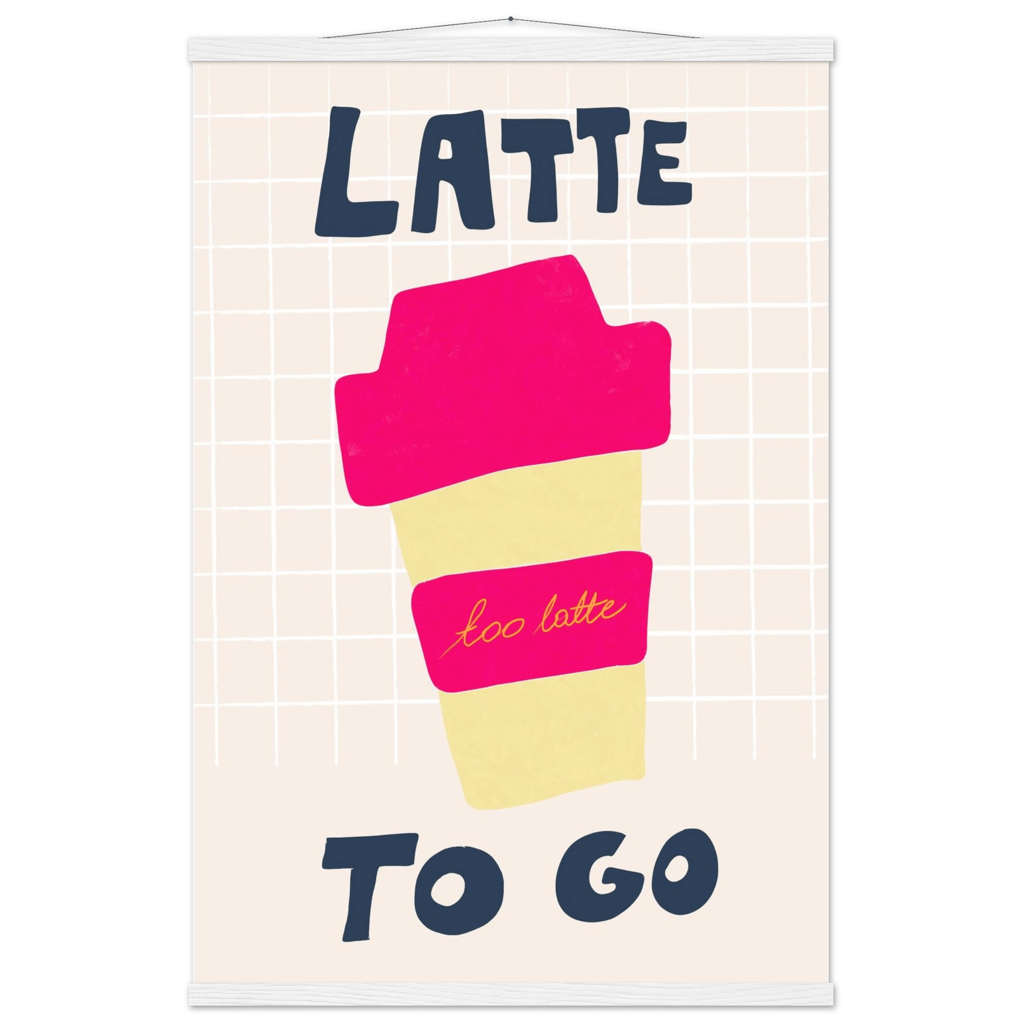 Latte To Go Poster – Playful Coffee Kitchen Wall Art Print (Digital & Printed Options) - Evergreen Posters