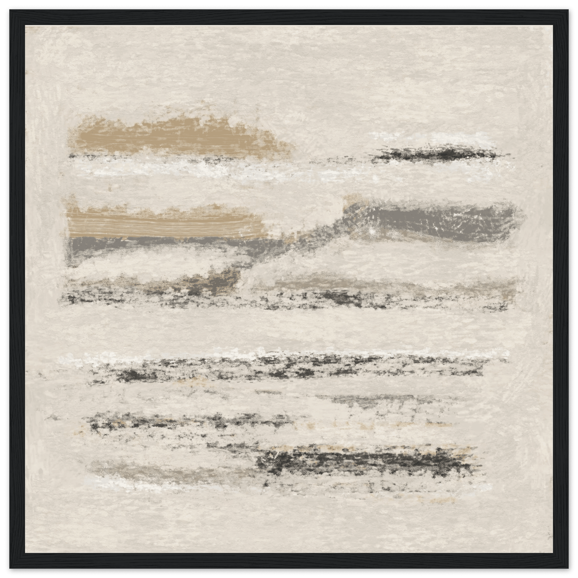 Neutral Abstract Poster | Beige Textured Brushstroke Wall Art | Minimalist Living Room Print - Evergreen Posters