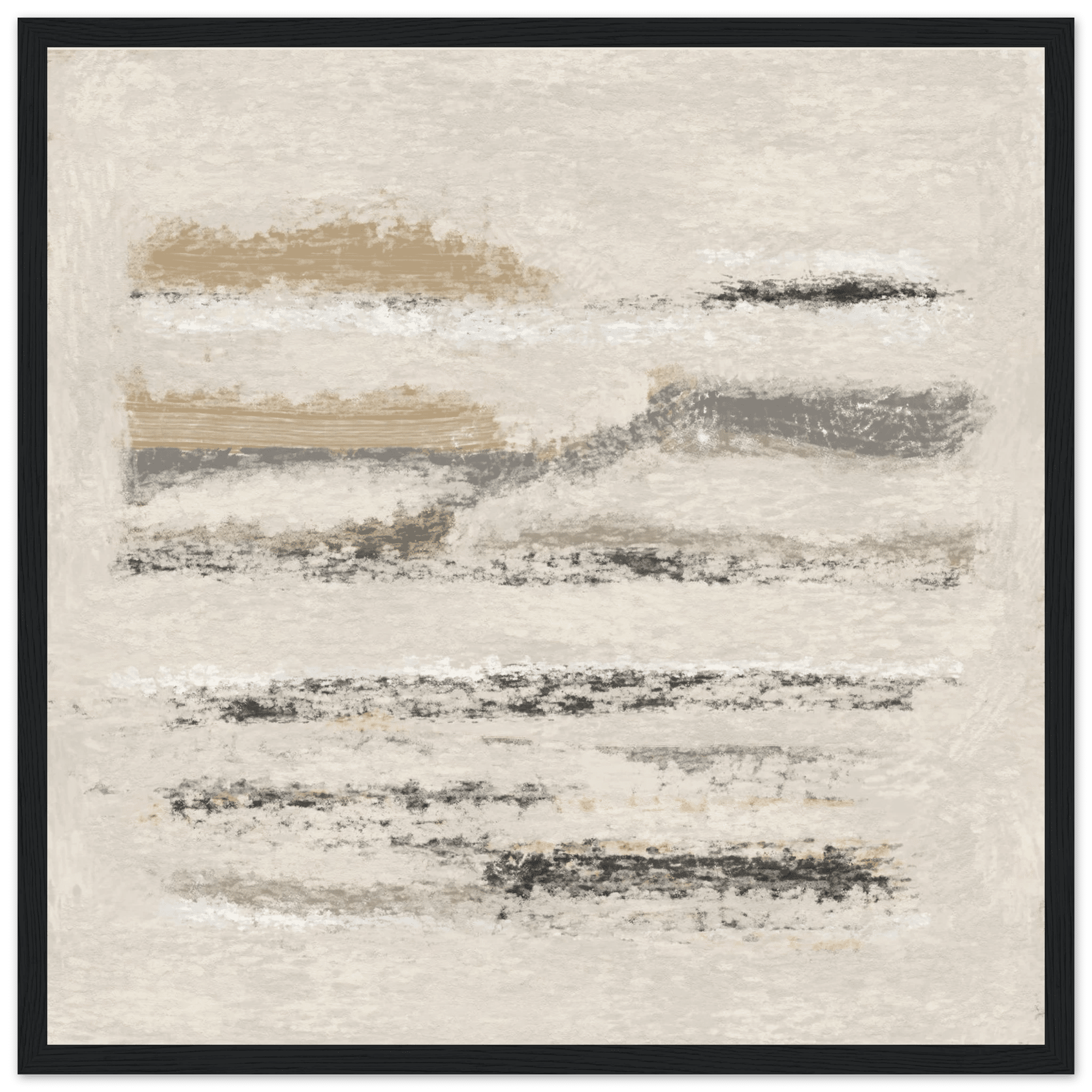 Neutral Abstract Poster | Beige Textured Brushstroke Wall Art | Minimalist Living Room Print - Evergreen Posters