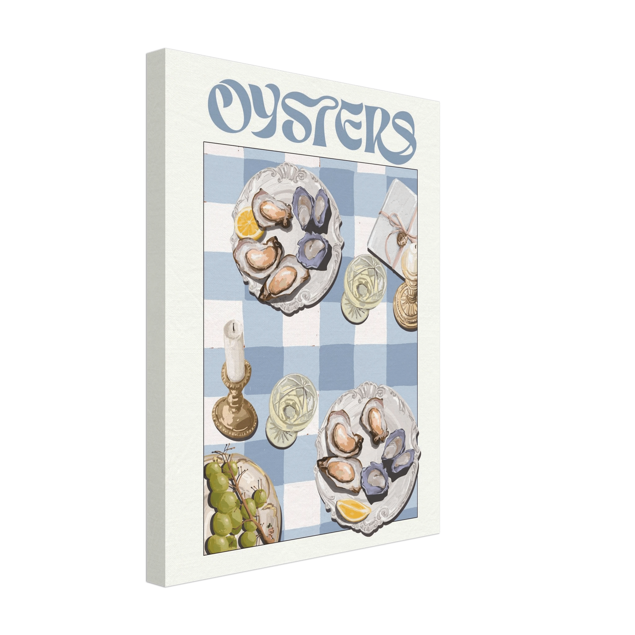 Oysters Poster – Playful Seafood Kitchen Wall Art Print (Digital & Printed Options) - Evergreen Posters