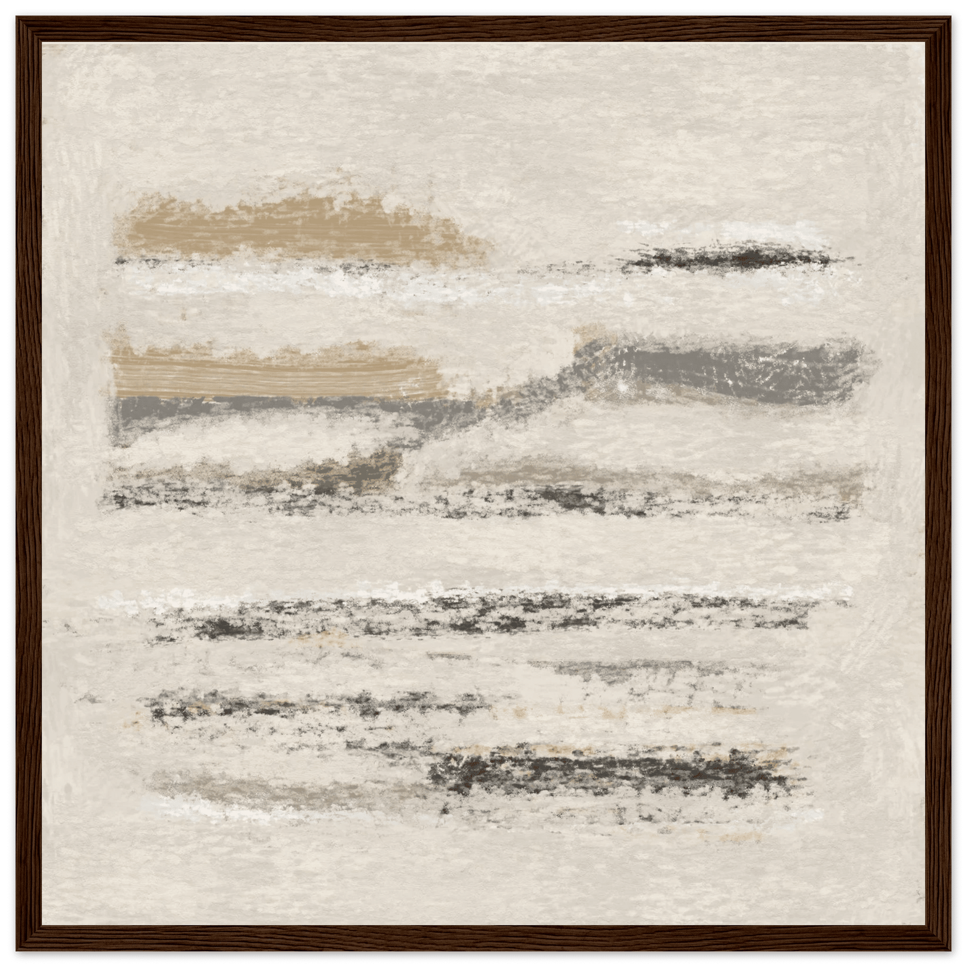 Neutral Abstract Poster | Beige Textured Brushstroke Wall Art | Minimalist Living Room Print - Evergreen Posters
