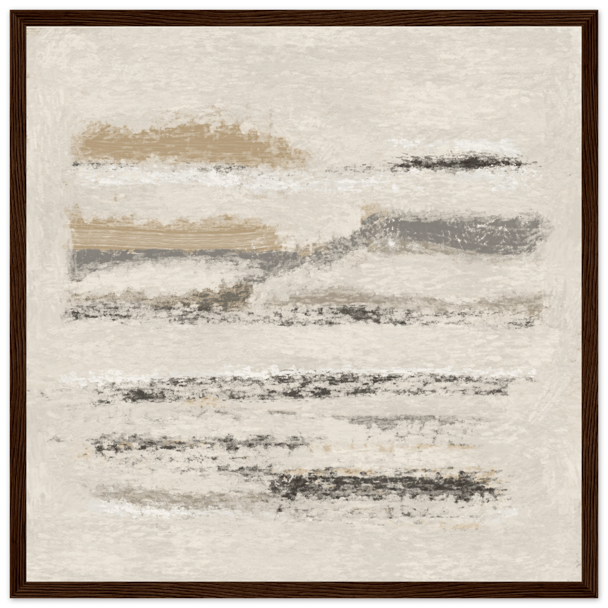Neutral Abstract Poster | Beige Textured Brushstroke Wall Art | Minimalist Living Room Print - Evergreen Posters