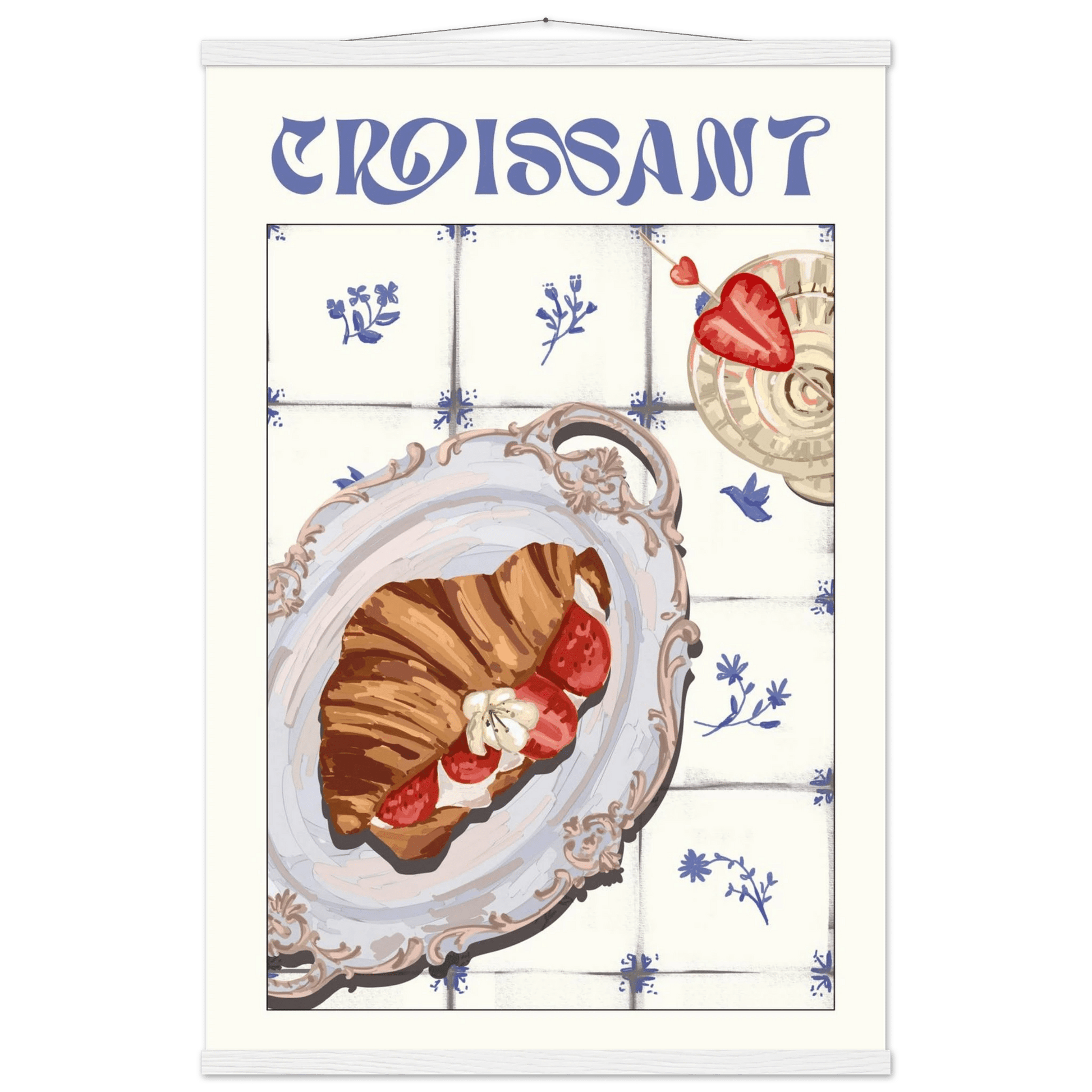 Croissant Poster – Charming French Breakfast Kitchen Wall Art Print (Digital & Printed Options) - Evergreen Posters