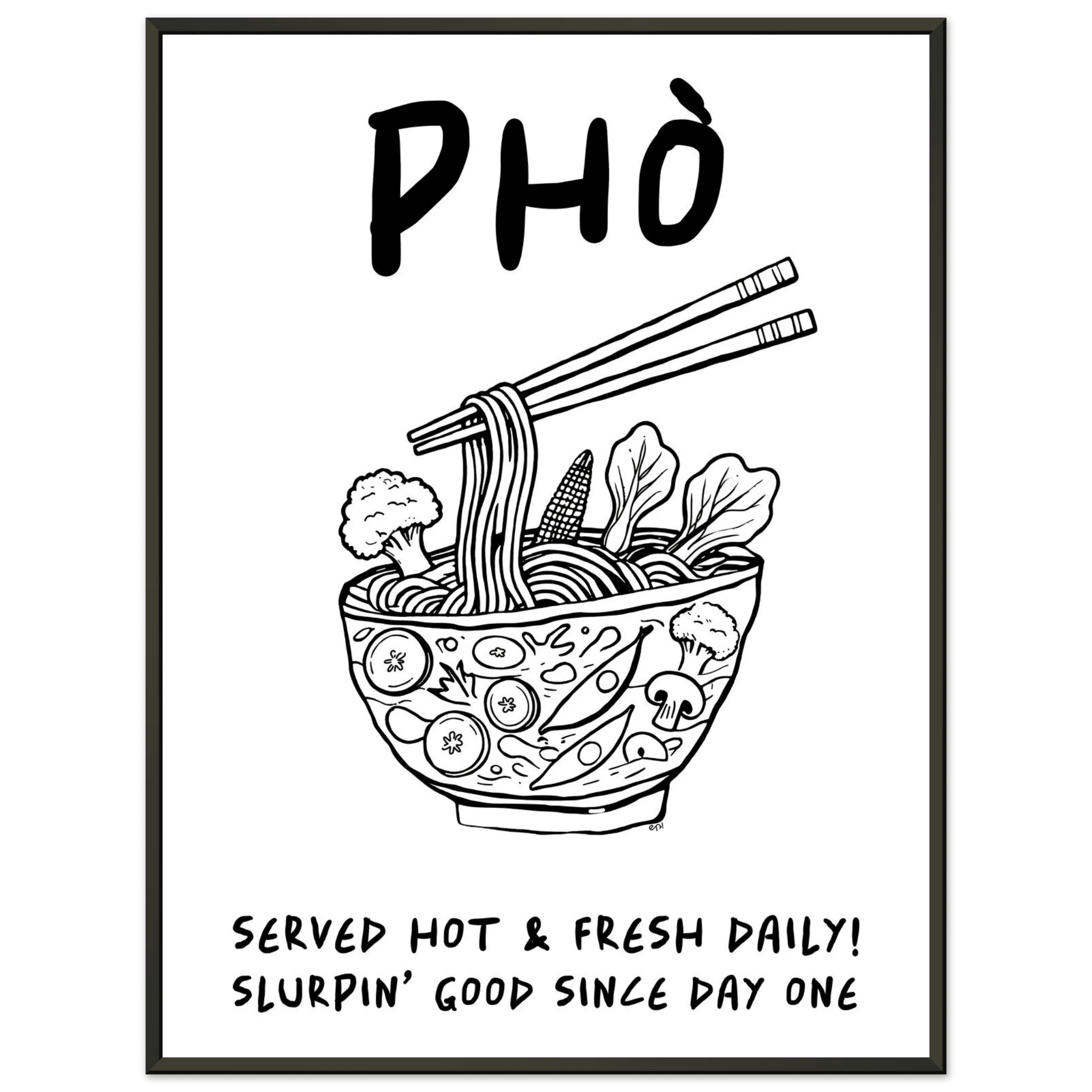 Pho Poster – Funny Vietnamese Kitchen Wall Art Print (Digital & Printed Options) - Evergreen Posters