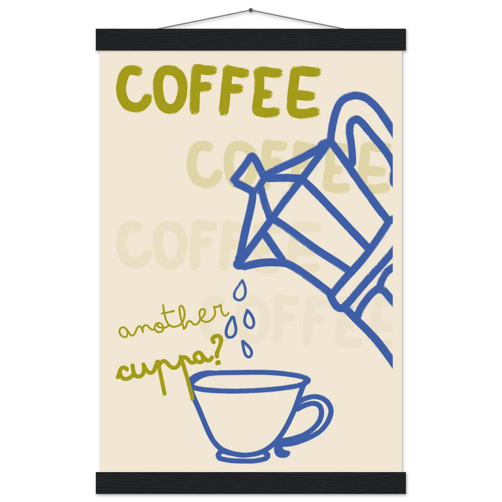 Coffee Print | Another Cuppa Moka Pot Wall Art | Kitchen Coffee Poster - Evergreen Posters