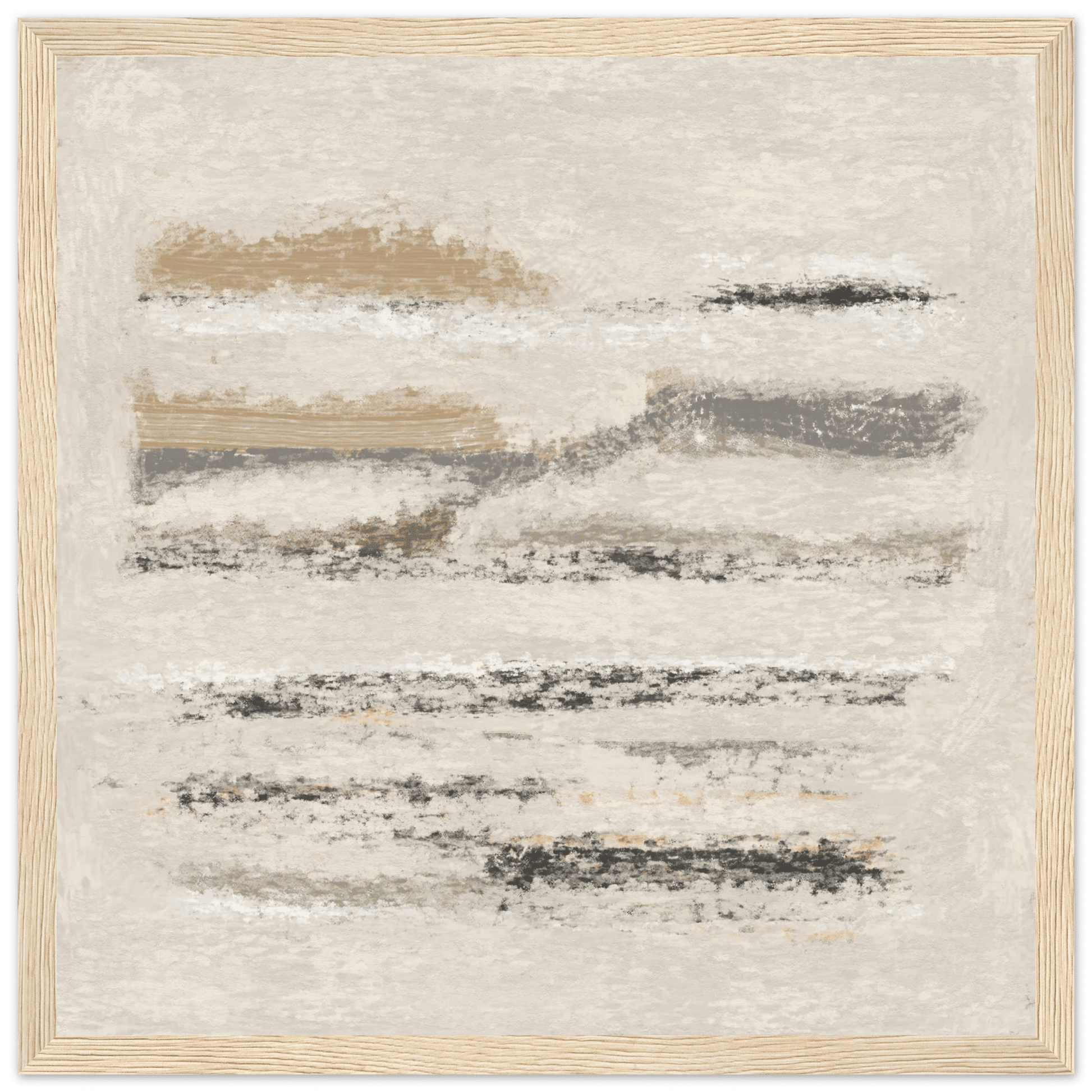 Neutral Abstract Poster | Beige Textured Brushstroke Wall Art | Minimalist Living Room Print - Evergreen Posters