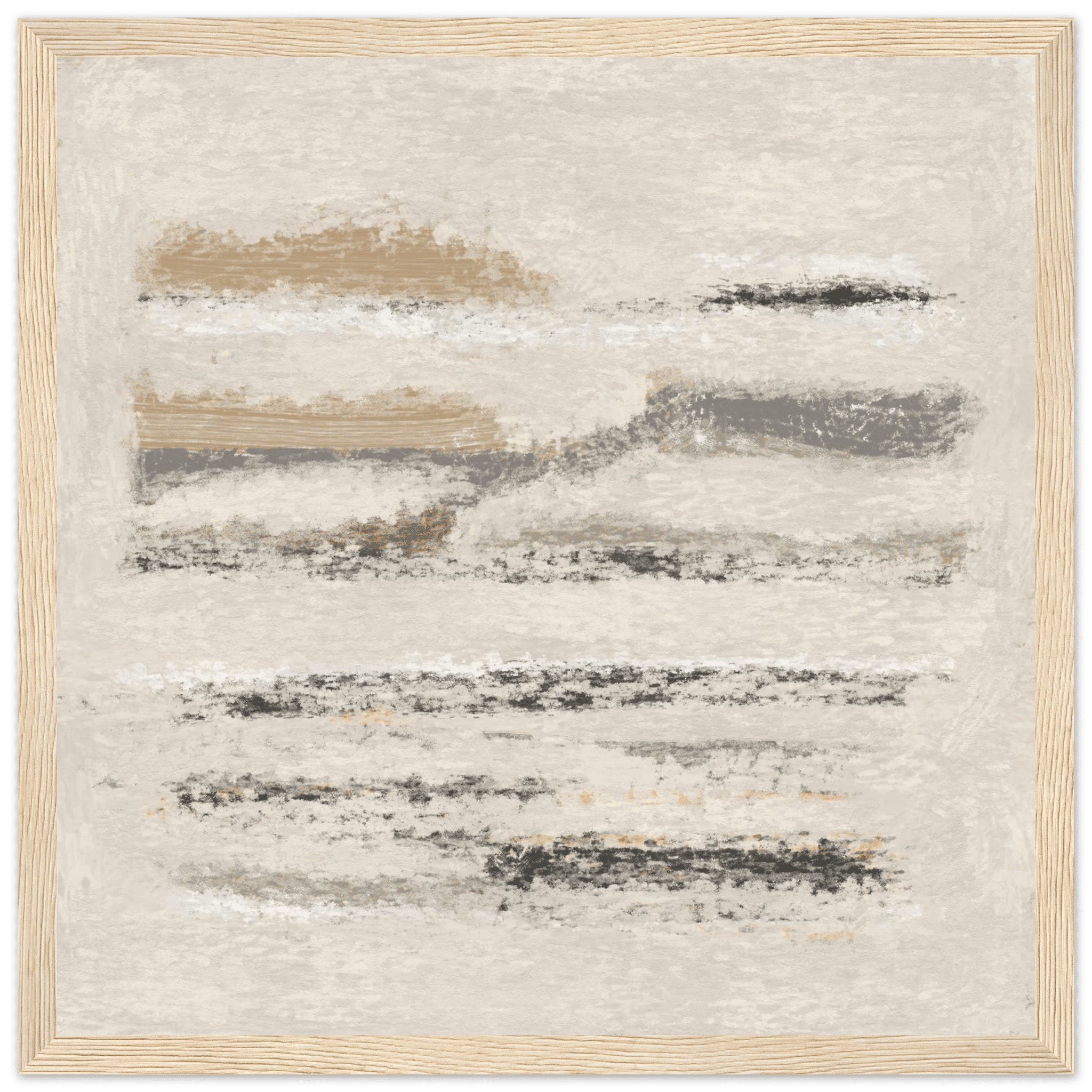 Neutral Abstract Poster | Beige Textured Brushstroke Wall Art | Minimalist Living Room Print - Evergreen Posters