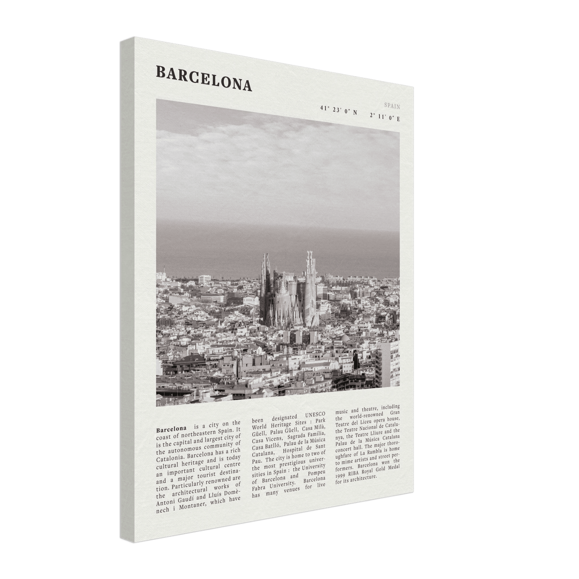 Barcelona Poster | Black & White Sagrada Familia Wall Art | Spain Travel Print - Evergreen Posters