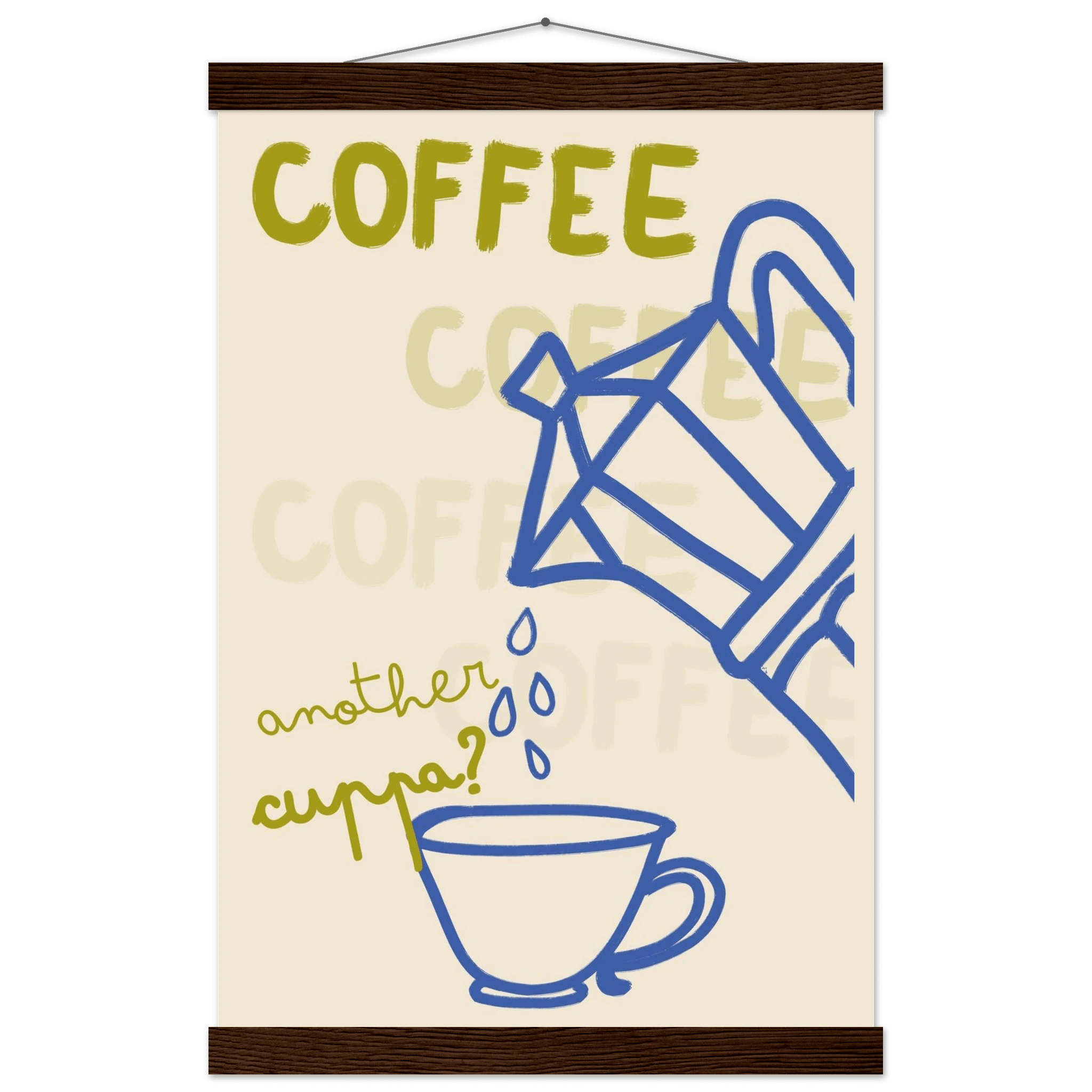 Coffee Print | Another Cuppa Moka Pot Wall Art | Kitchen Coffee Poster - Evergreen Posters