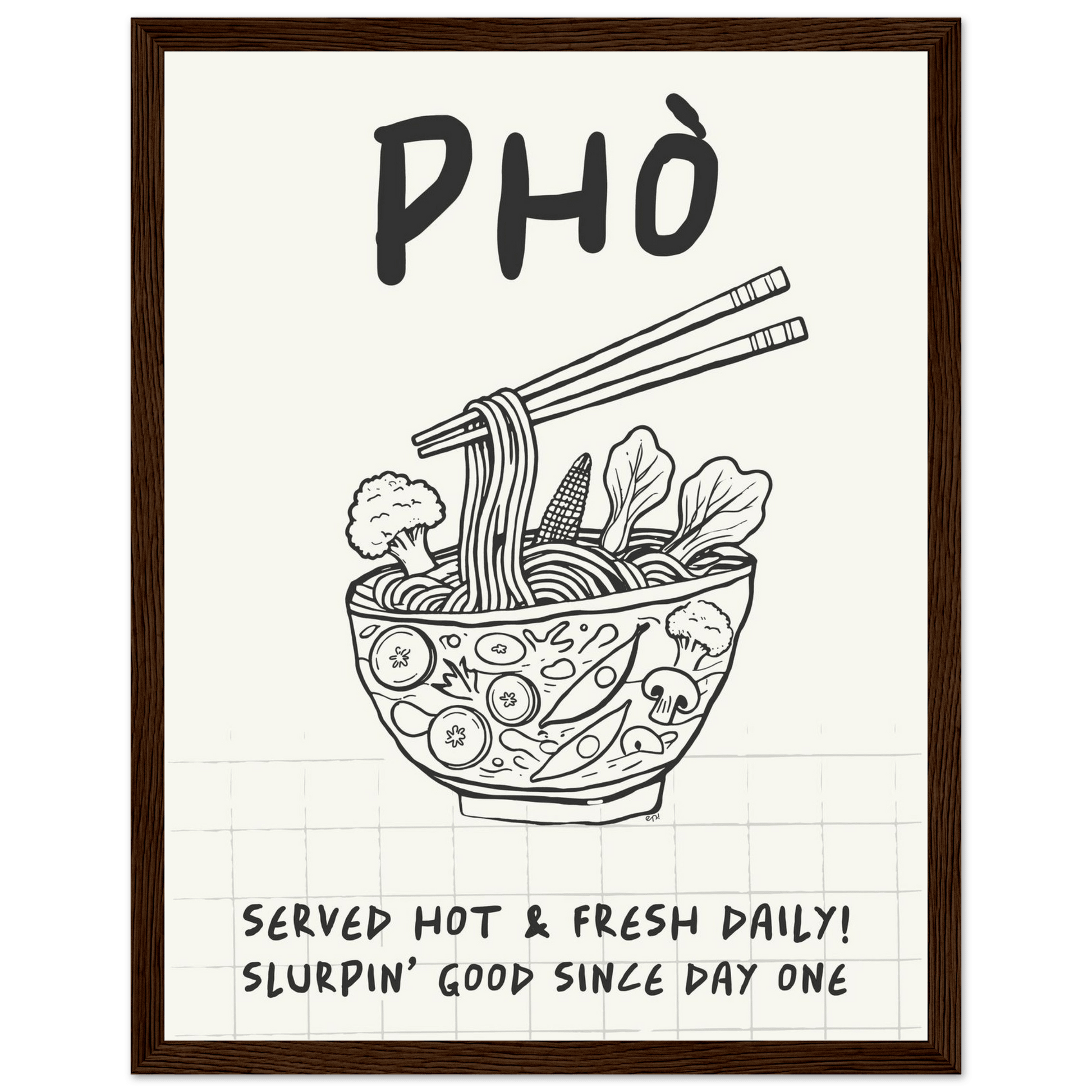 Pho Poster – Slurpin’ Good Vietnamese Kitchen Wall Art Print (Digital & Printed Options) - Evergreen Posters