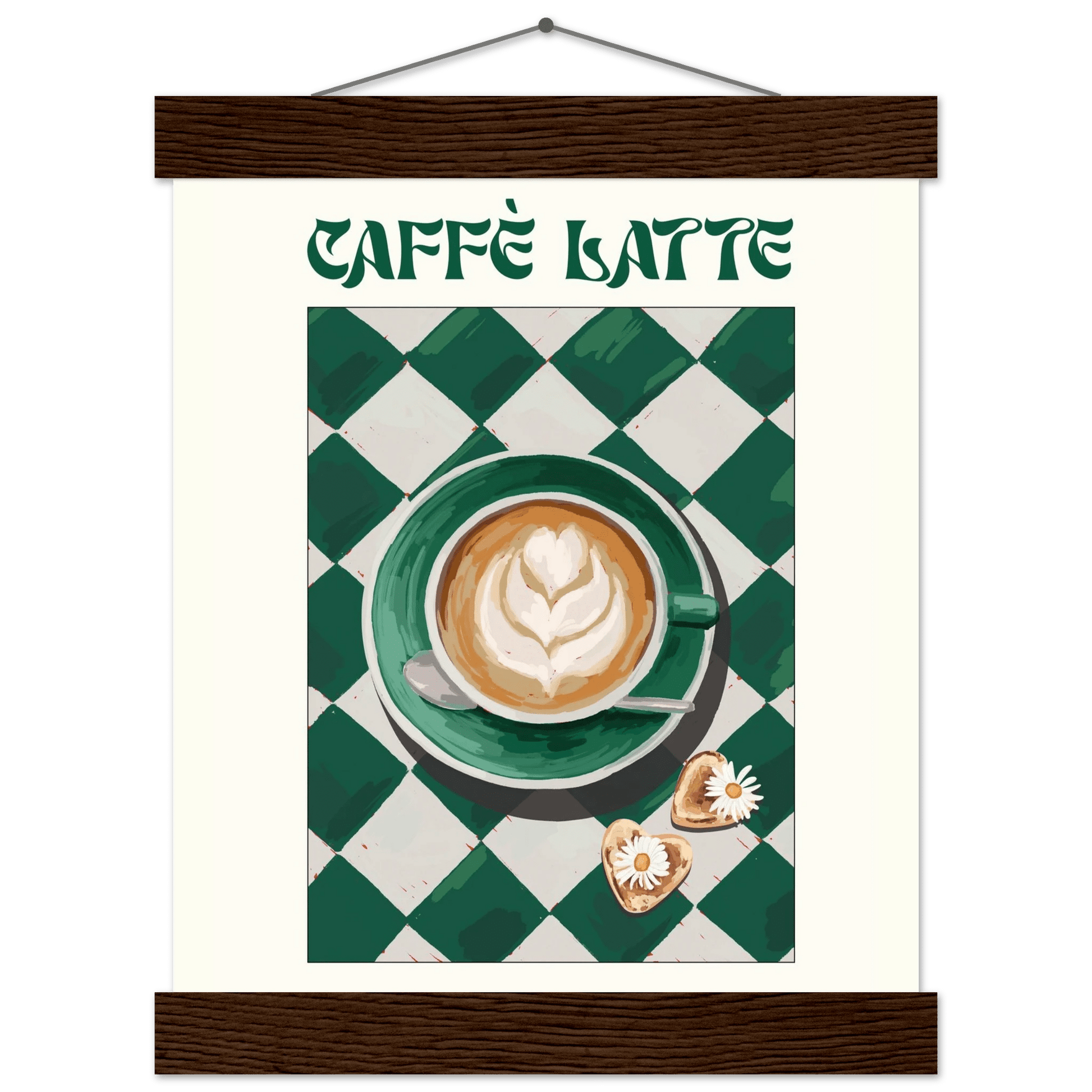 Caffè Latte Poster – Playful Coffee Kitchen Wall Art Print (Digital & Printed Options) - Evergreen Posters