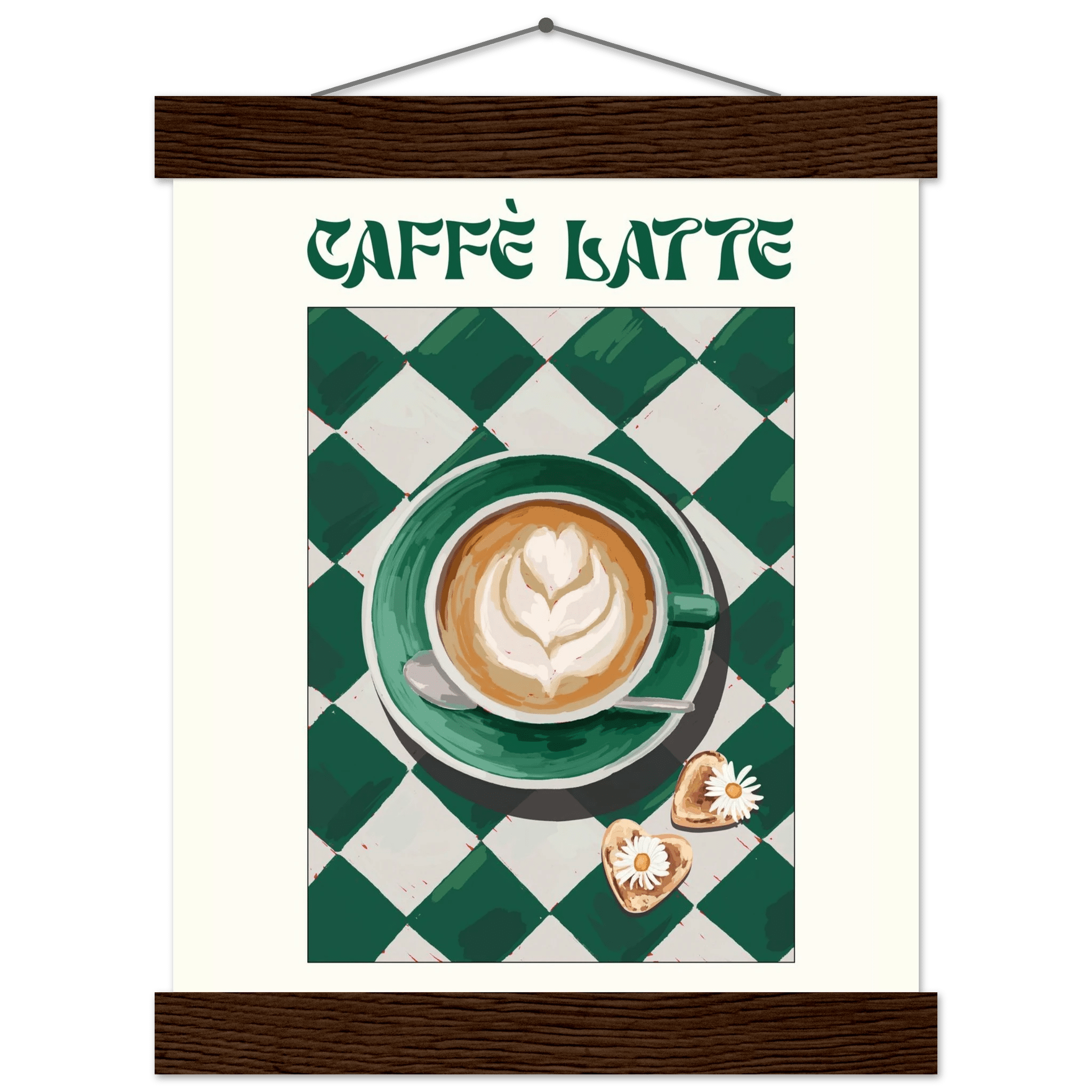Caffè Latte Poster – Playful Coffee Kitchen Wall Art Print (Digital & Printed Options) - Evergreen Posters