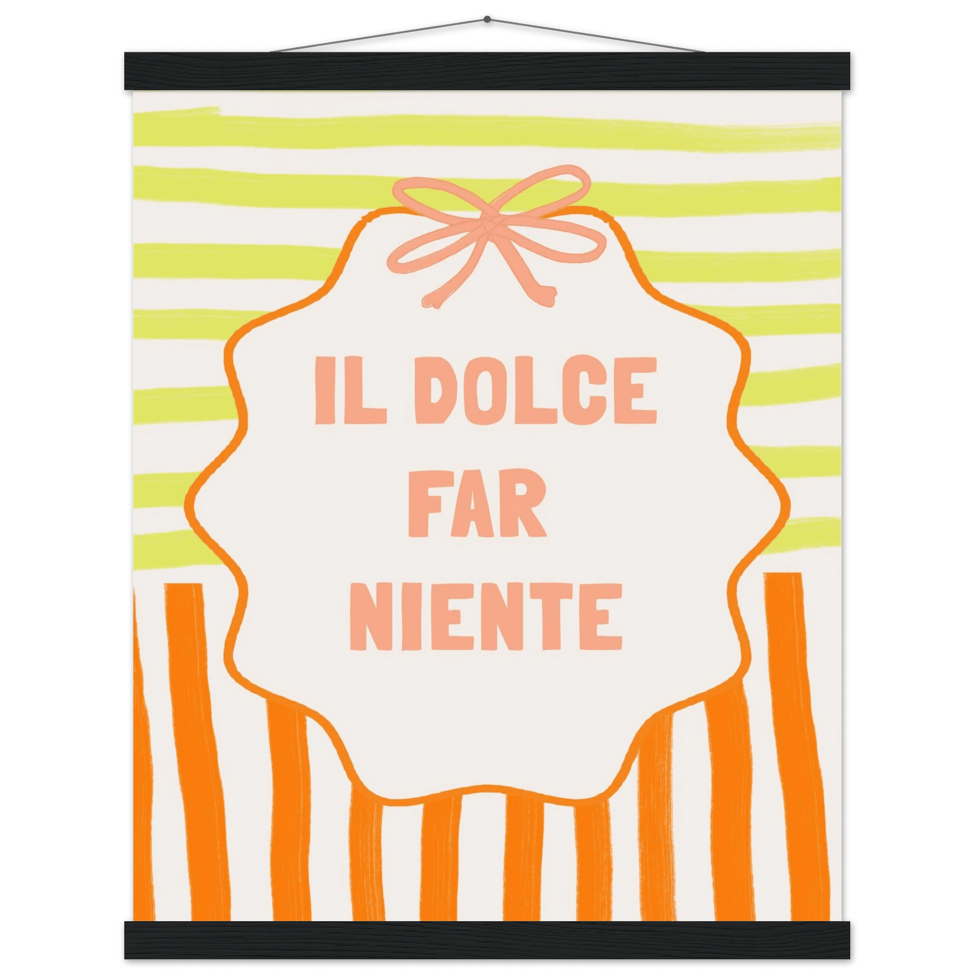 Il Dolce Far Niente Italian Print | Coquette Stripe Wall Art - Evergreen Posters
