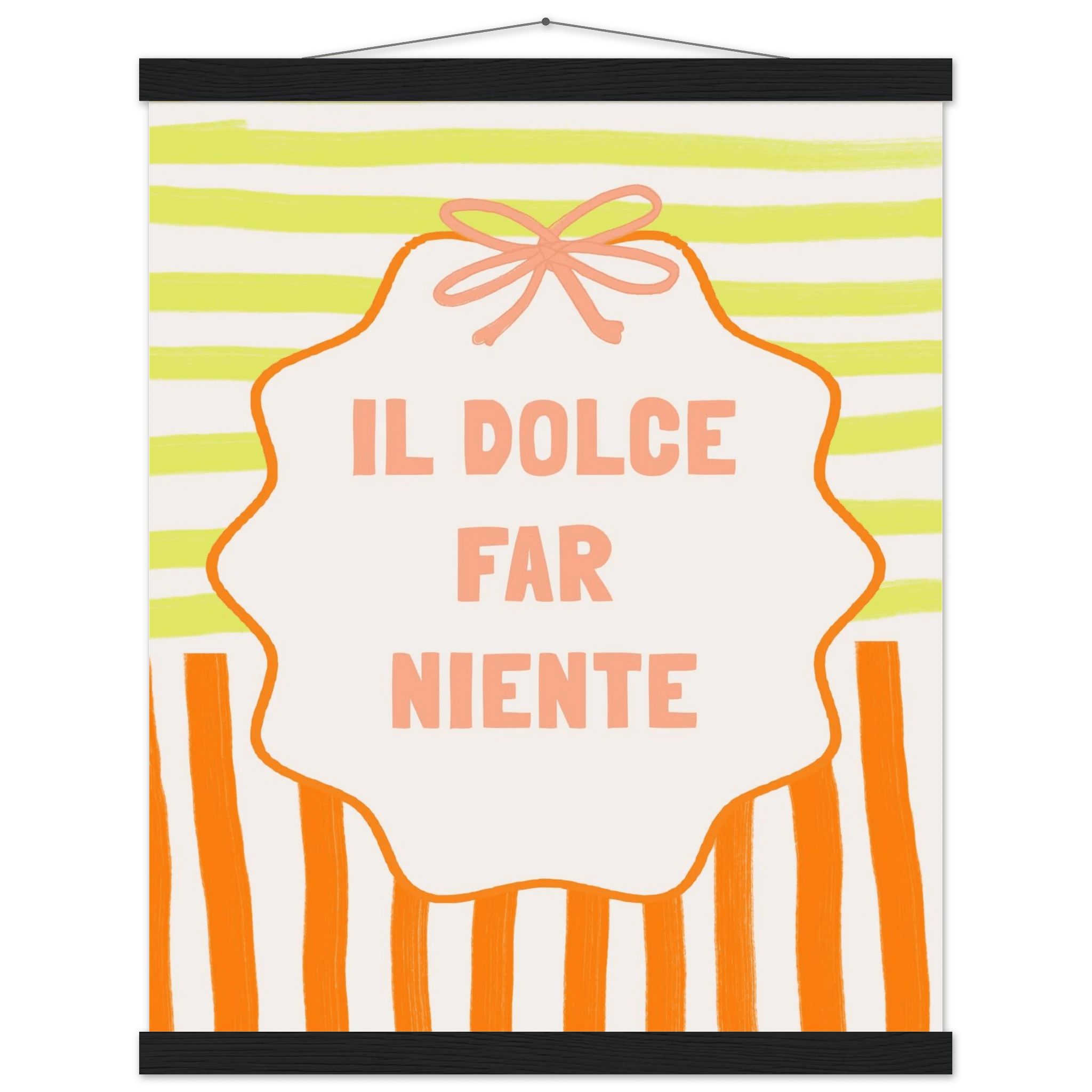 Il Dolce Far Niente Italian Print | Coquette Stripe Wall Art - Evergreen Posters