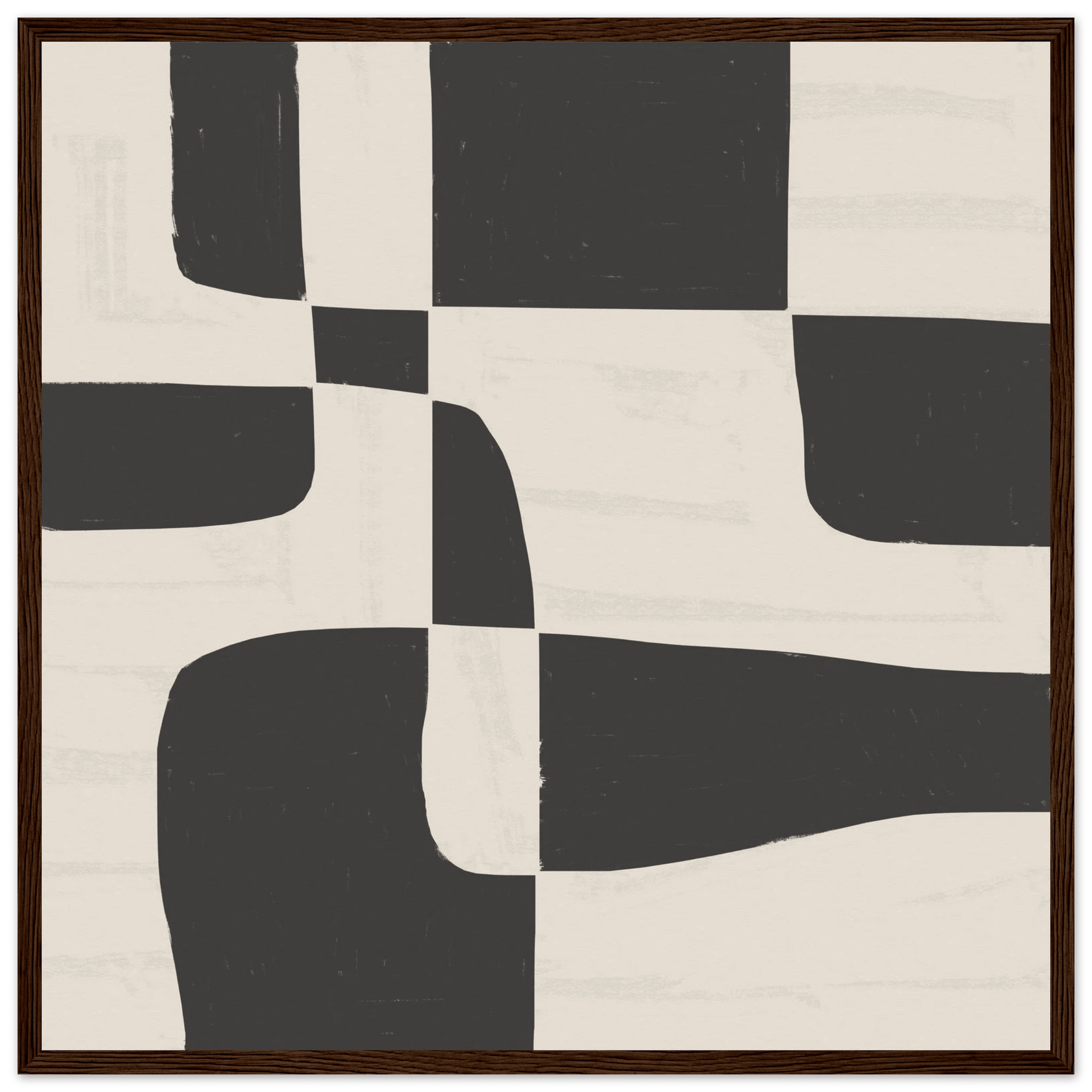 Black & White Abstract Poster | Minimalist Geometric Wall Art | Modern Living Room Print - Evergreen Posters