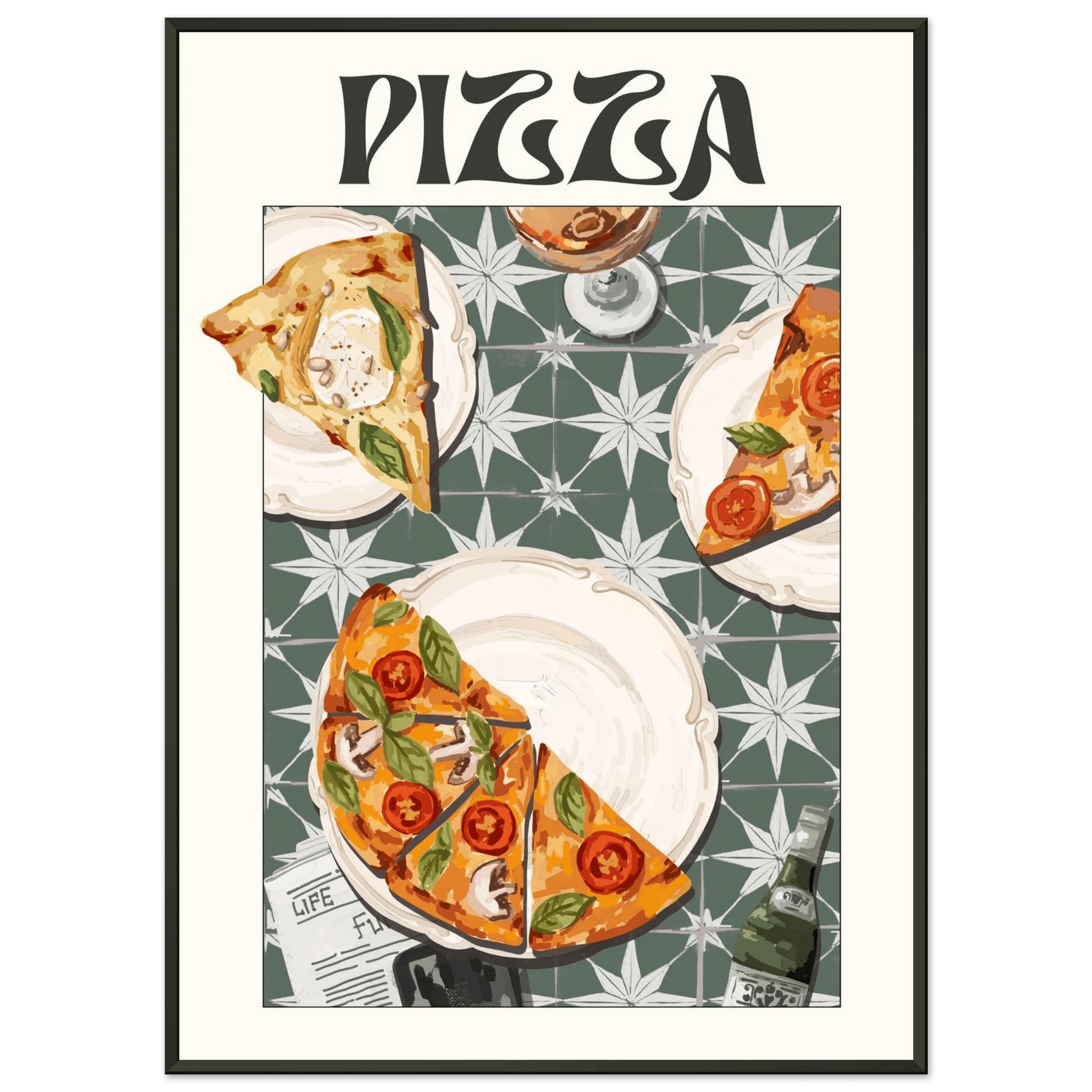 Pizza Poster – Playful Italian Kitchen Wall Art Print (Digital & Printed Options) - Evergreen Posters
