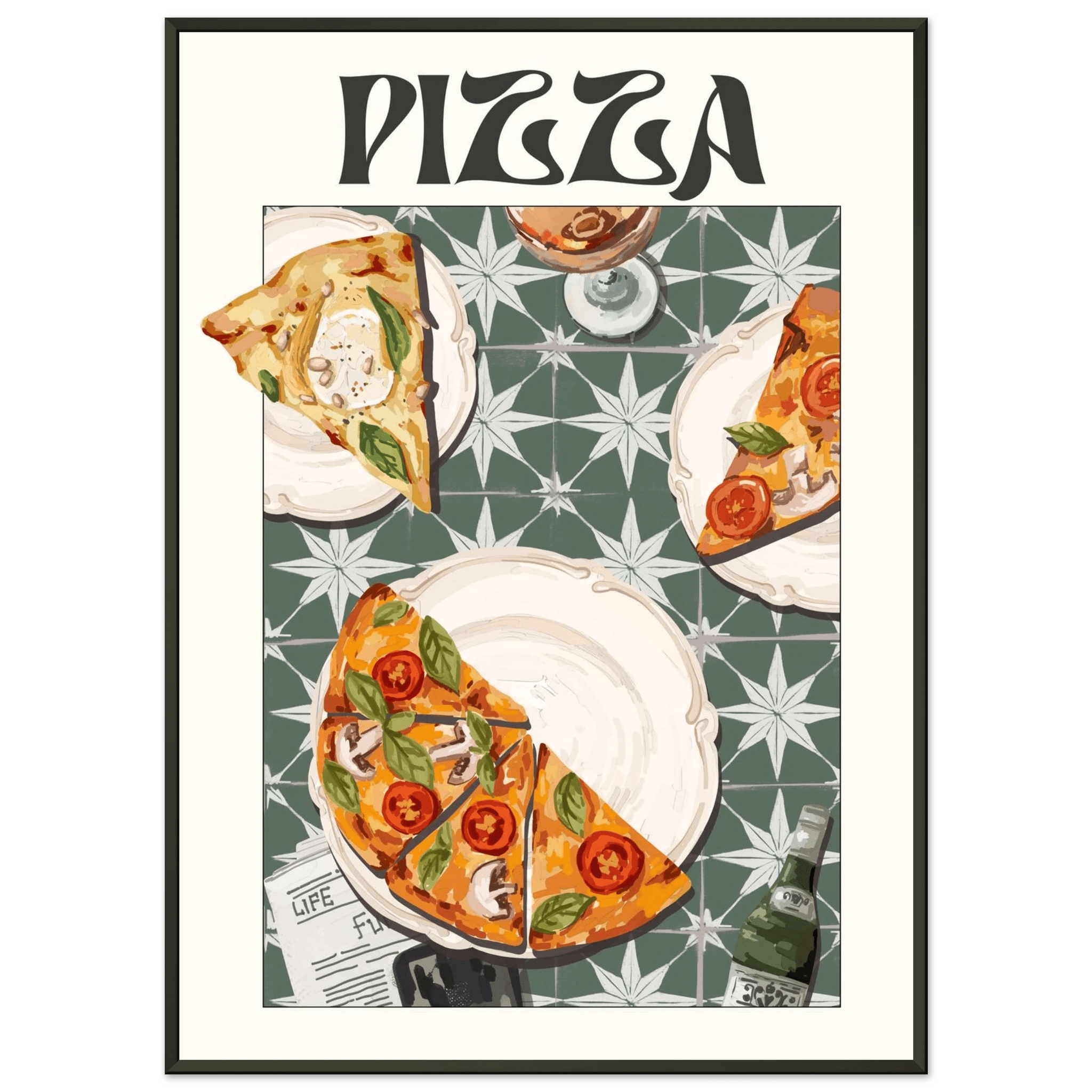 Pizza Poster – Playful Italian Kitchen Wall Art Print (Digital & Printed Options) - Evergreen Posters