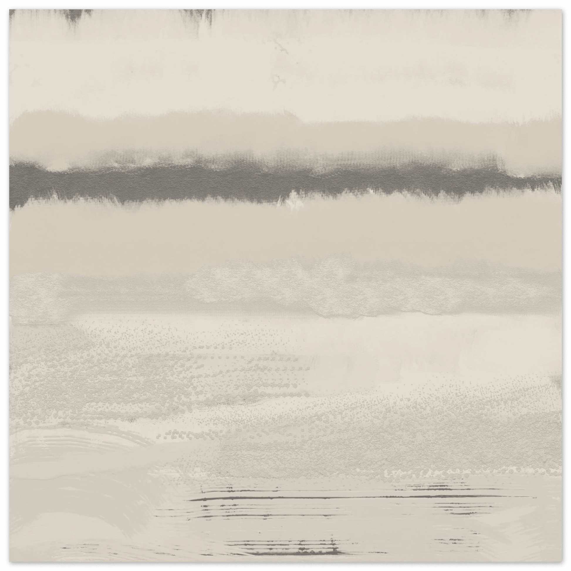 Misty Abstract Poster | Beige & Grey Textured Wall Art | Minimalist Square Print - Evergreen Posters