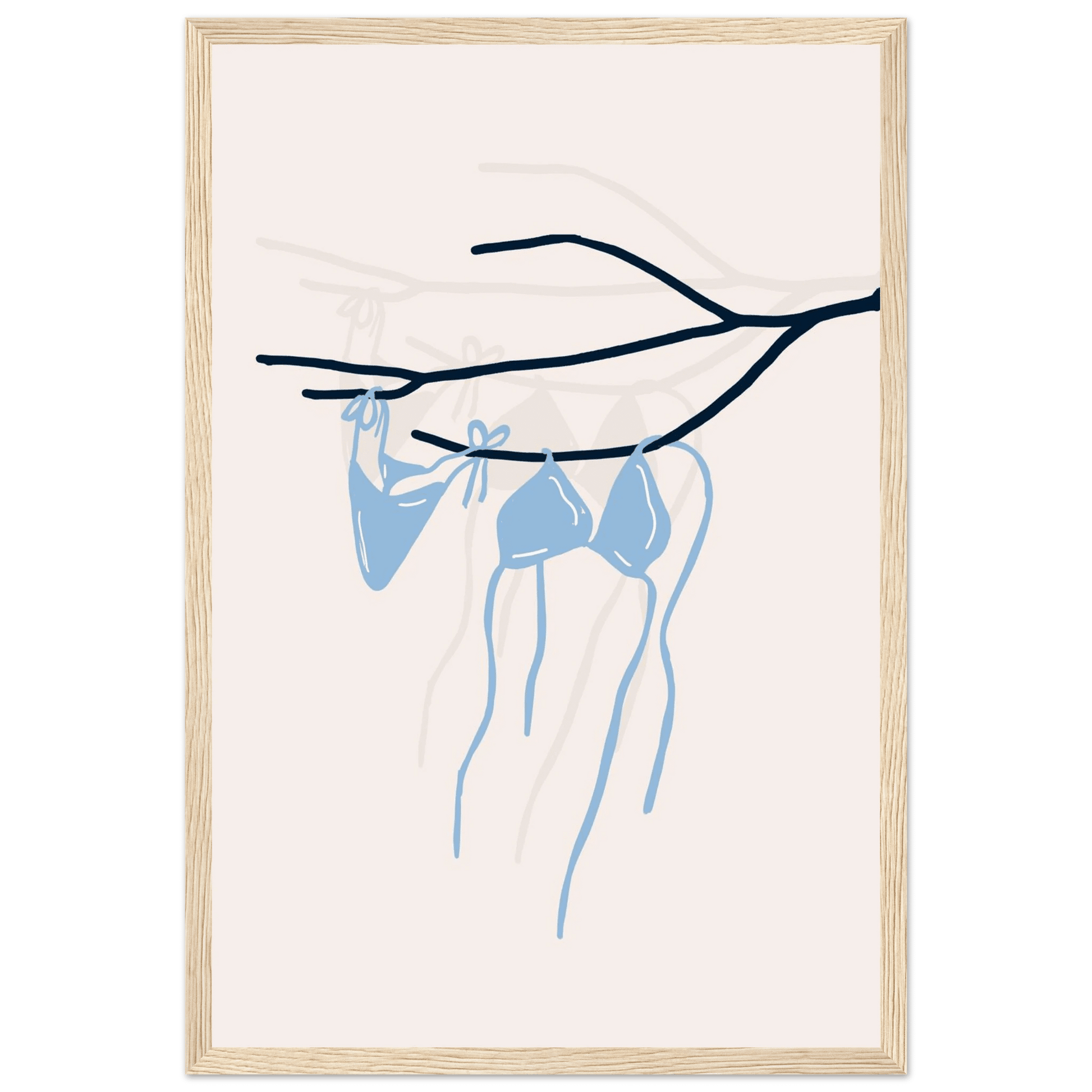 Coastal Bikini Line Art Poster – Minimalist Beach Wall Art Print - Evergreen Posters