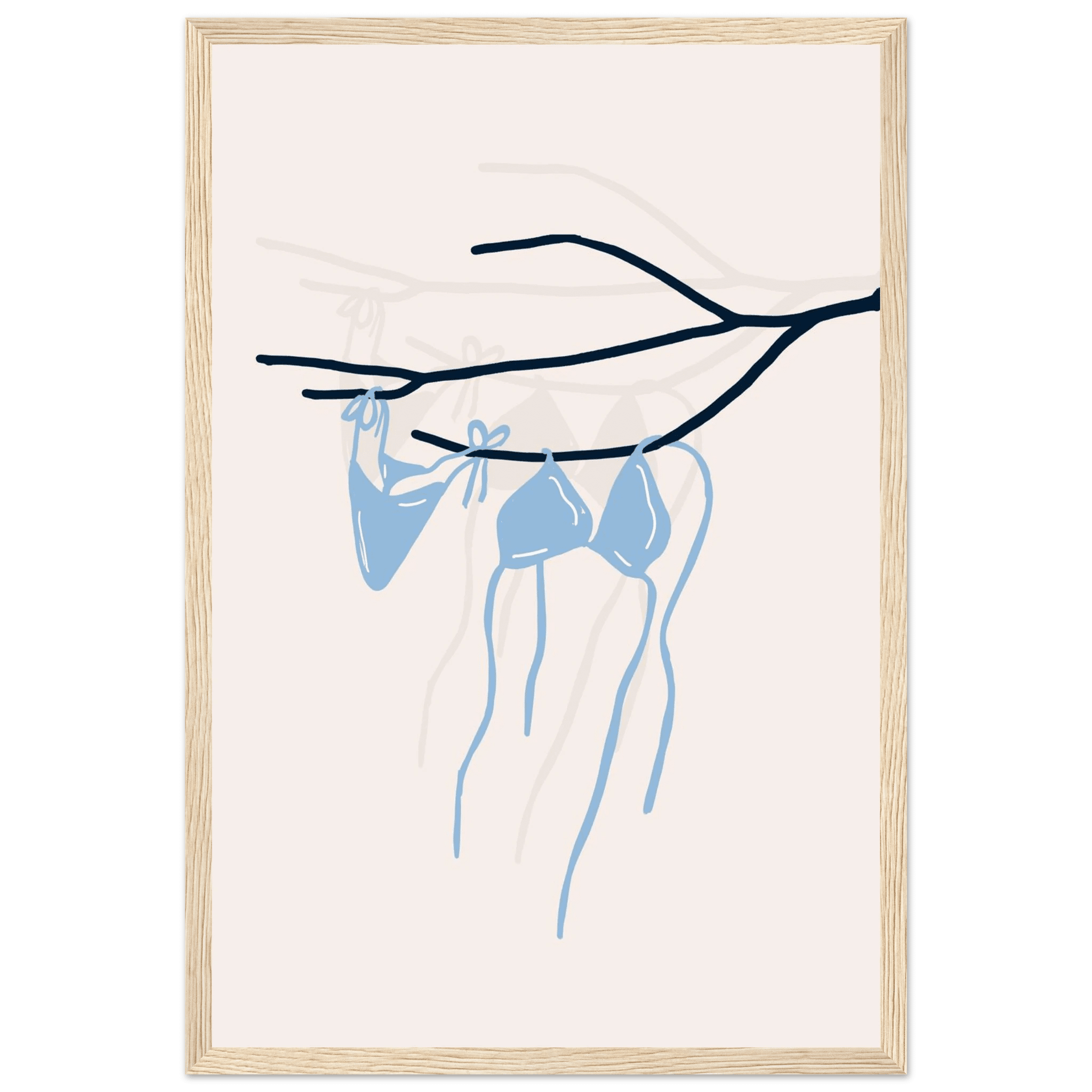 Coastal Bikini Line Art Poster – Minimalist Beach Wall Art Print - Evergreen Posters