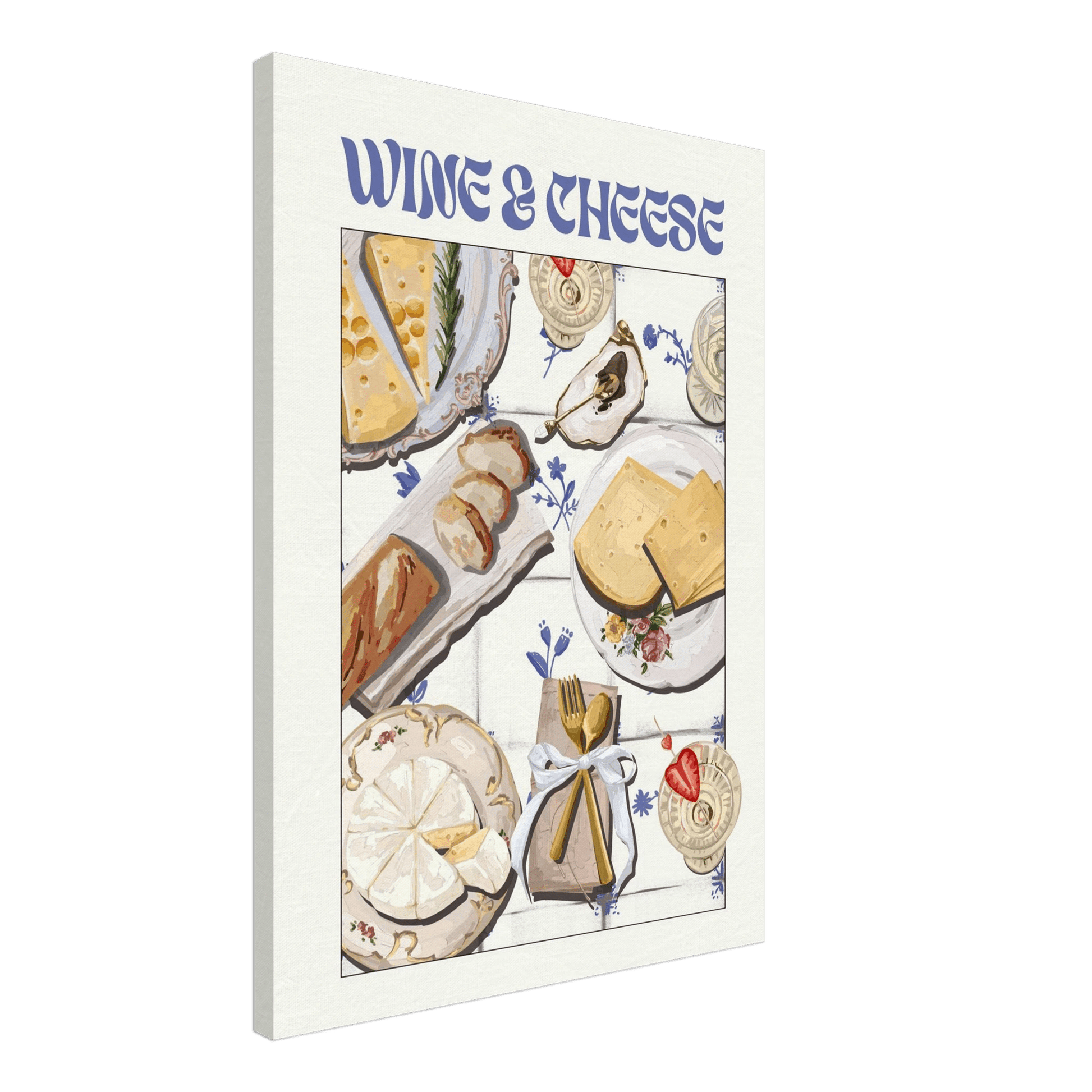 Wine & Cheese Poster – Elegant Kitchen & Dining Wall Art Print (Digital & Printed Options) - Evergreen Posters