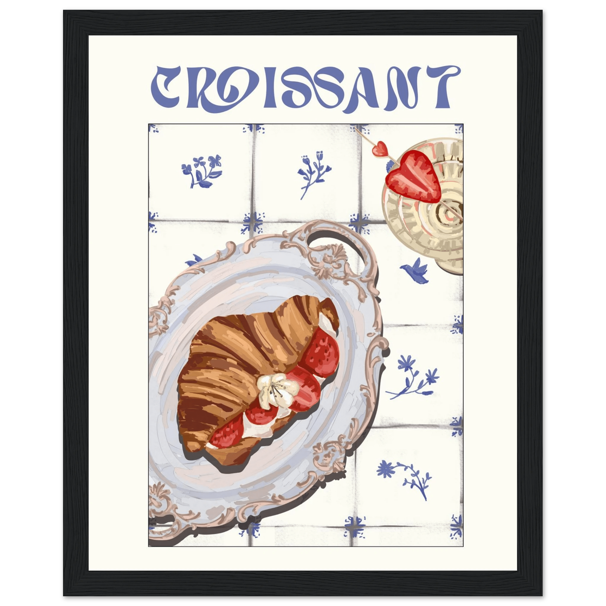 Croissant Poster – Charming French Breakfast Kitchen Wall Art Print (Digital & Printed Options) - Evergreen Posters