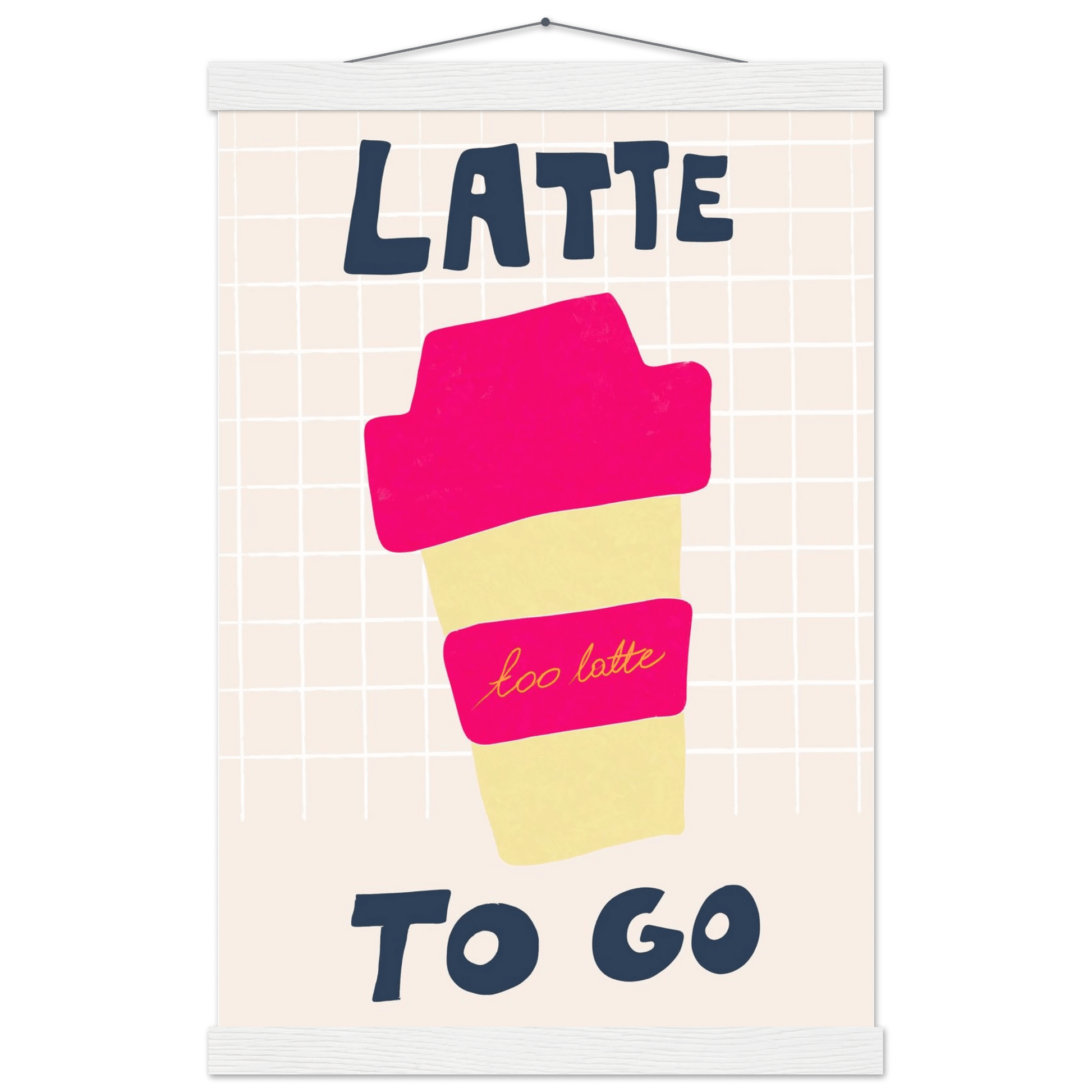 Latte To Go Poster – Playful Coffee Kitchen Wall Art Print (Digital & Printed Options) - Evergreen Posters