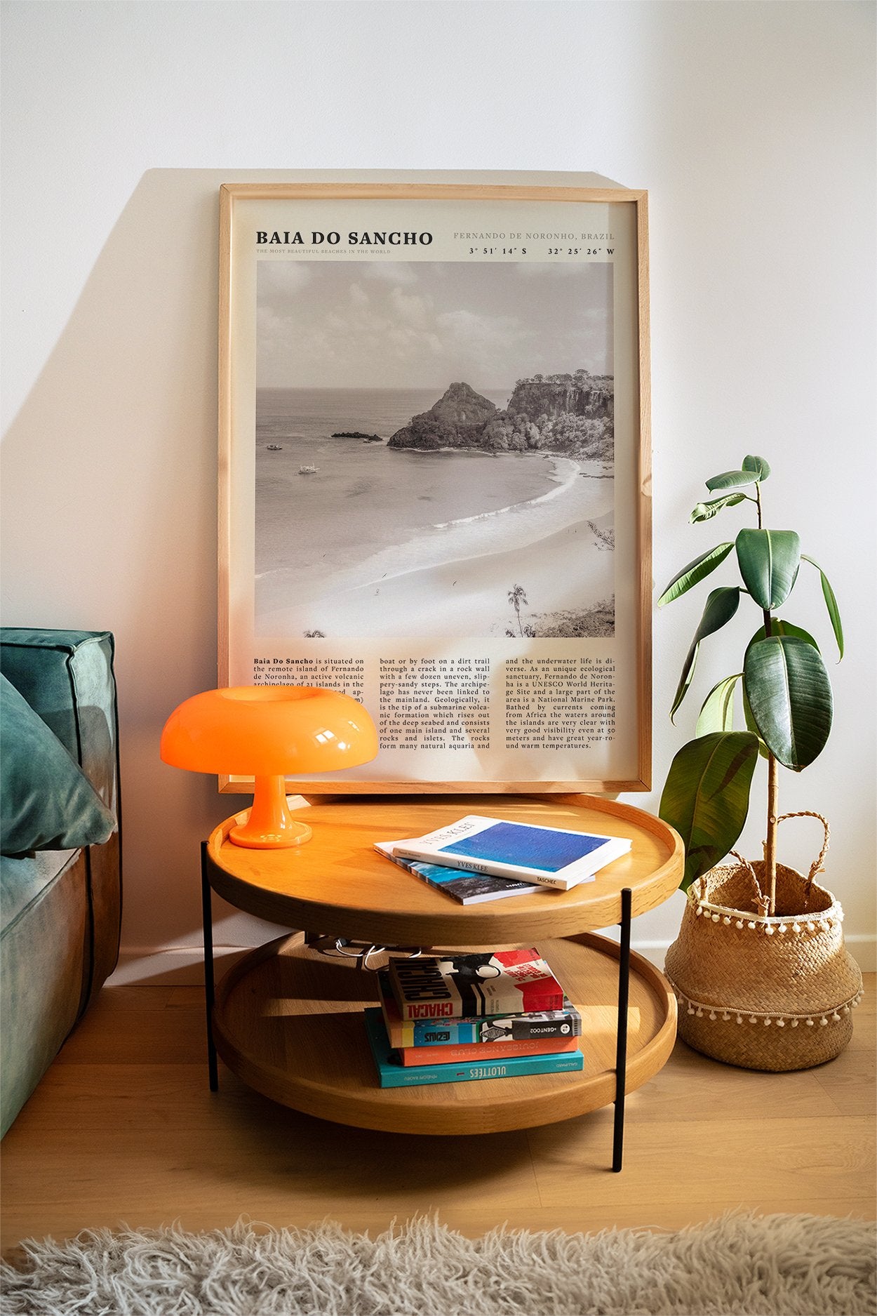 Baia Do Sancho Poster | Black & White Brazil Beach Wall Art | Fernando de Noronha - Evergreen Posters