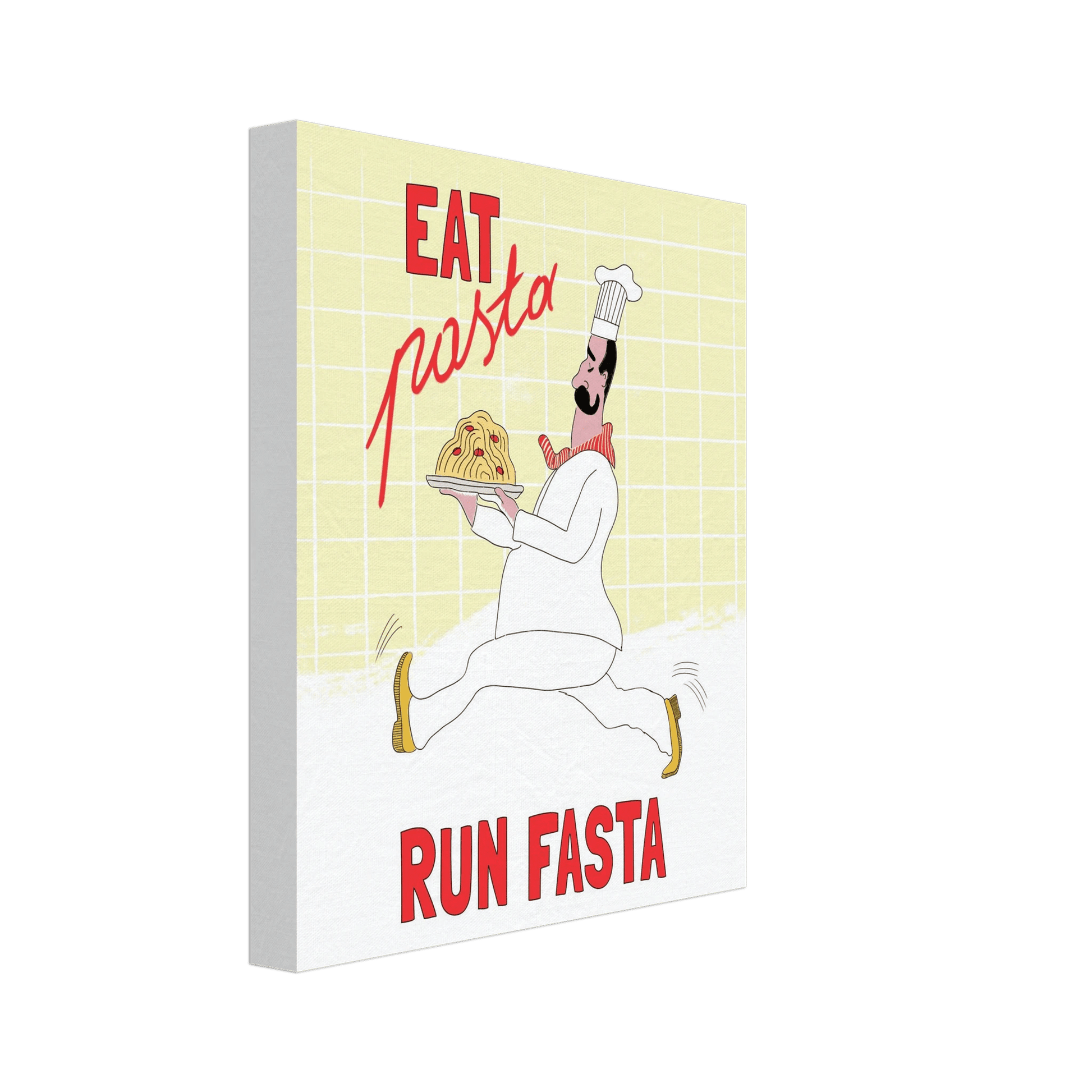 Eat Pasta Run Fasta Poster – Playful Kitchen Wall Art Print (Digital & Printed Options) - Evergreen Posters