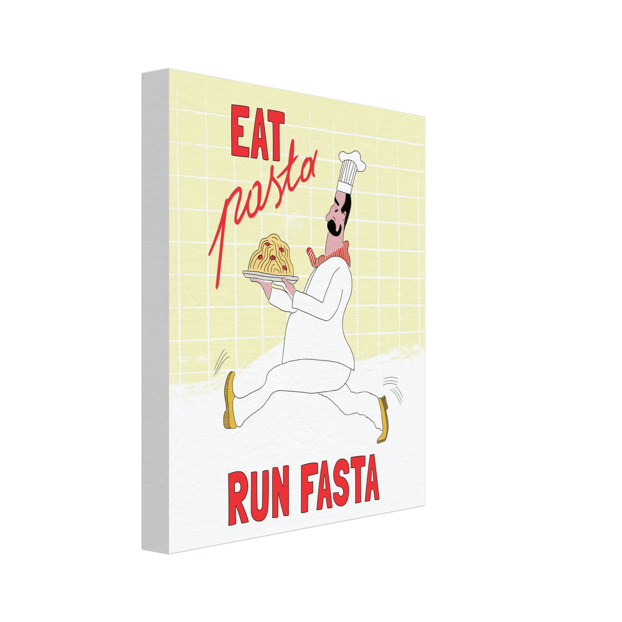 Eat Pasta Run Fasta Poster – Playful Kitchen Wall Art Print (Digital & Printed Options) - Evergreen Posters