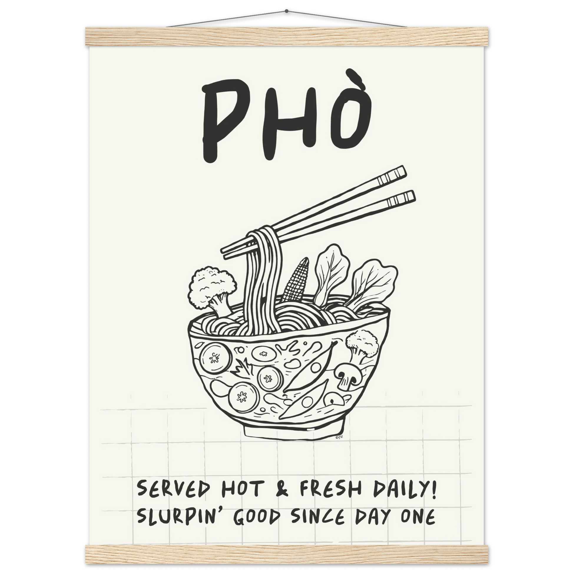 Pho Poster – Slurpin’ Good Vietnamese Kitchen Wall Art Print (Digital & Printed Options) - Evergreen Posters