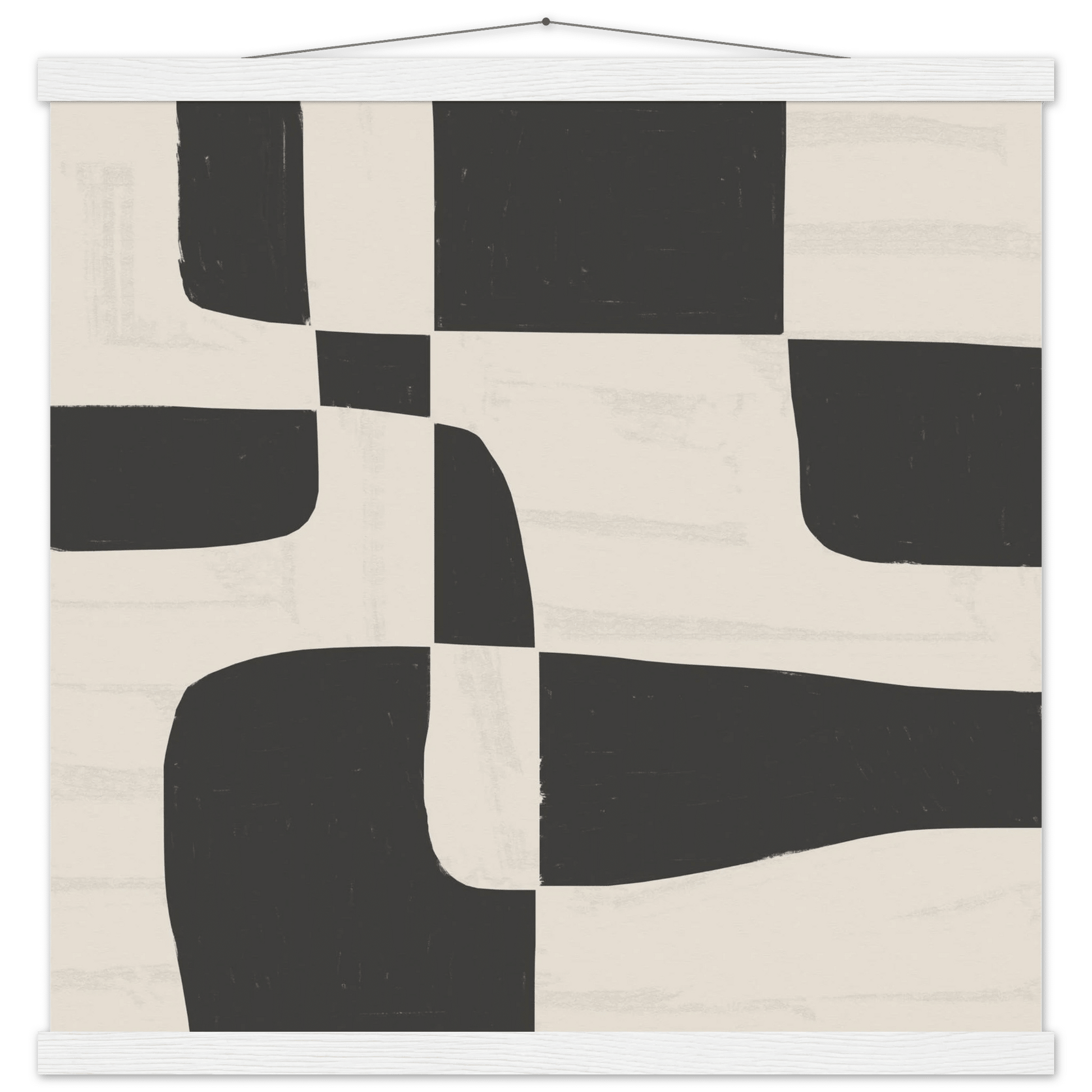 Black & White Abstract Poster | Minimalist Geometric Wall Art | Modern Living Room Print - Evergreen Posters