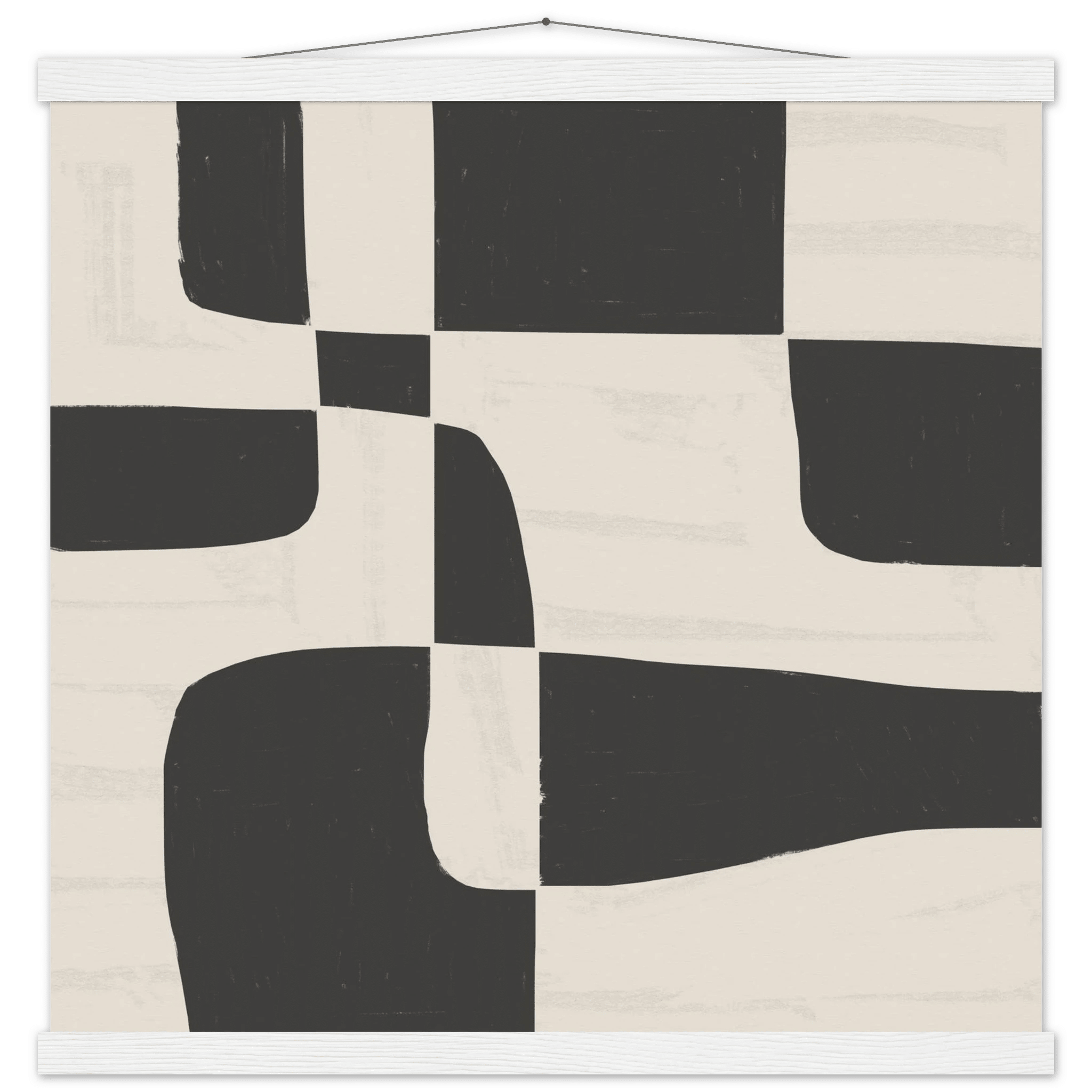 Black & White Abstract Poster | Minimalist Geometric Wall Art | Modern Living Room Print - Evergreen Posters
