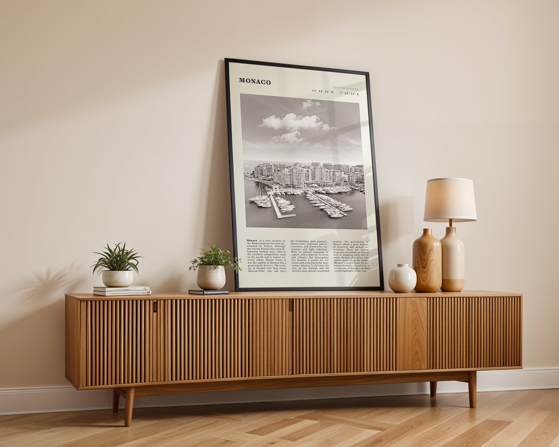 Monaco Poster Black and White – Vintage Monte Carlo Harbor Print (Digital & Printed Options) - Evergreen Posters