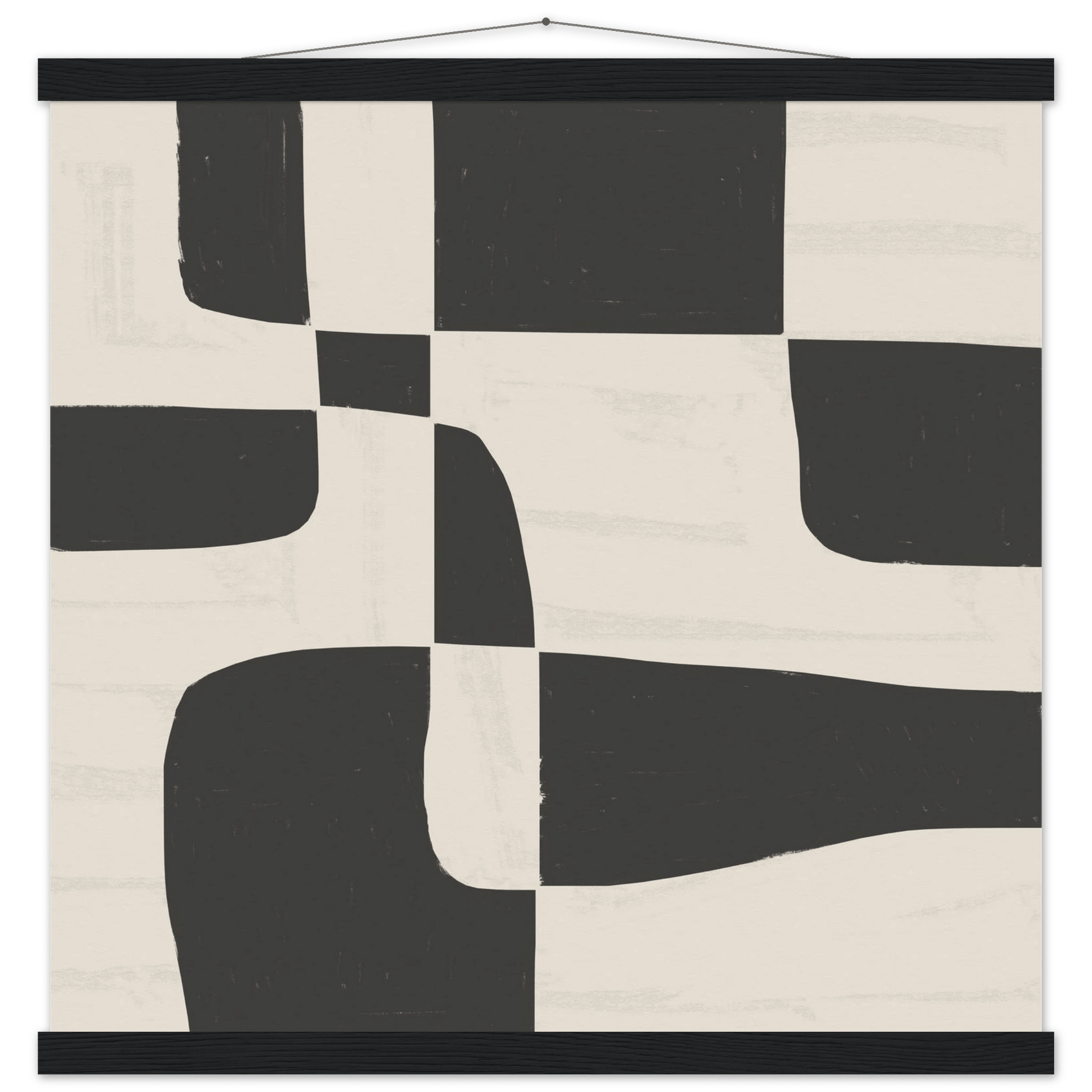 Black & White Abstract Poster | Minimalist Geometric Wall Art | Modern Living Room Print - Evergreen Posters
