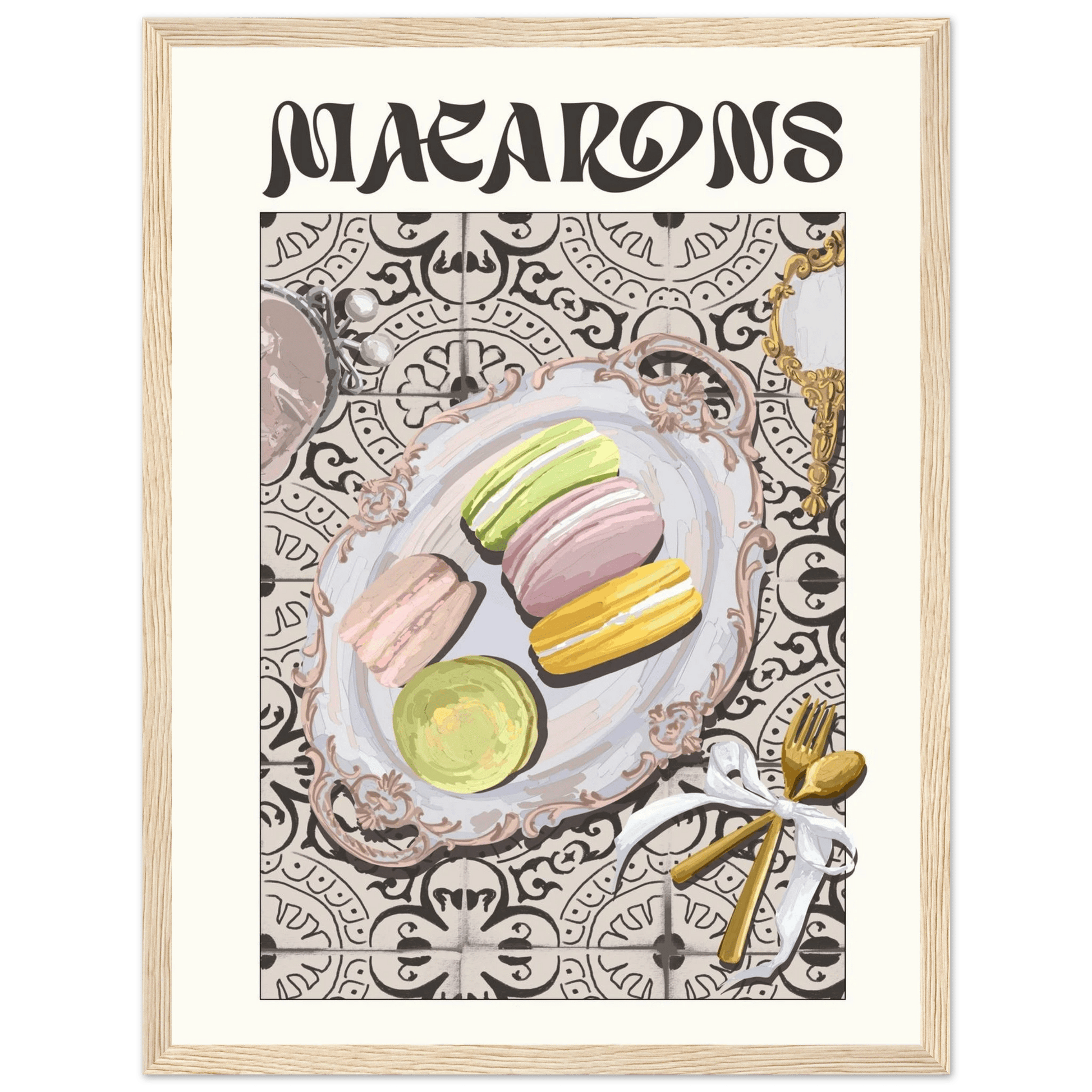 Macarons Poster – Playful French Patisserie Kitchen Wall Art Print (Digital & Printed Options) - Evergreen Posters