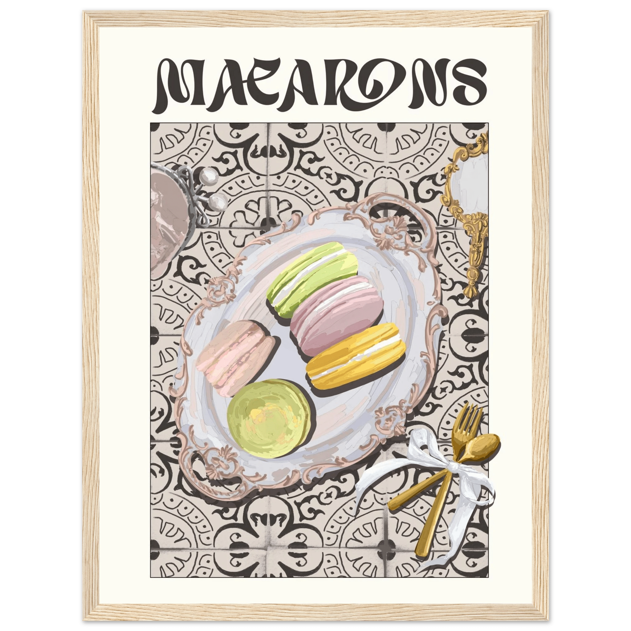 Macarons Poster – Playful French Patisserie Kitchen Wall Art Print (Digital & Printed Options) - Evergreen Posters