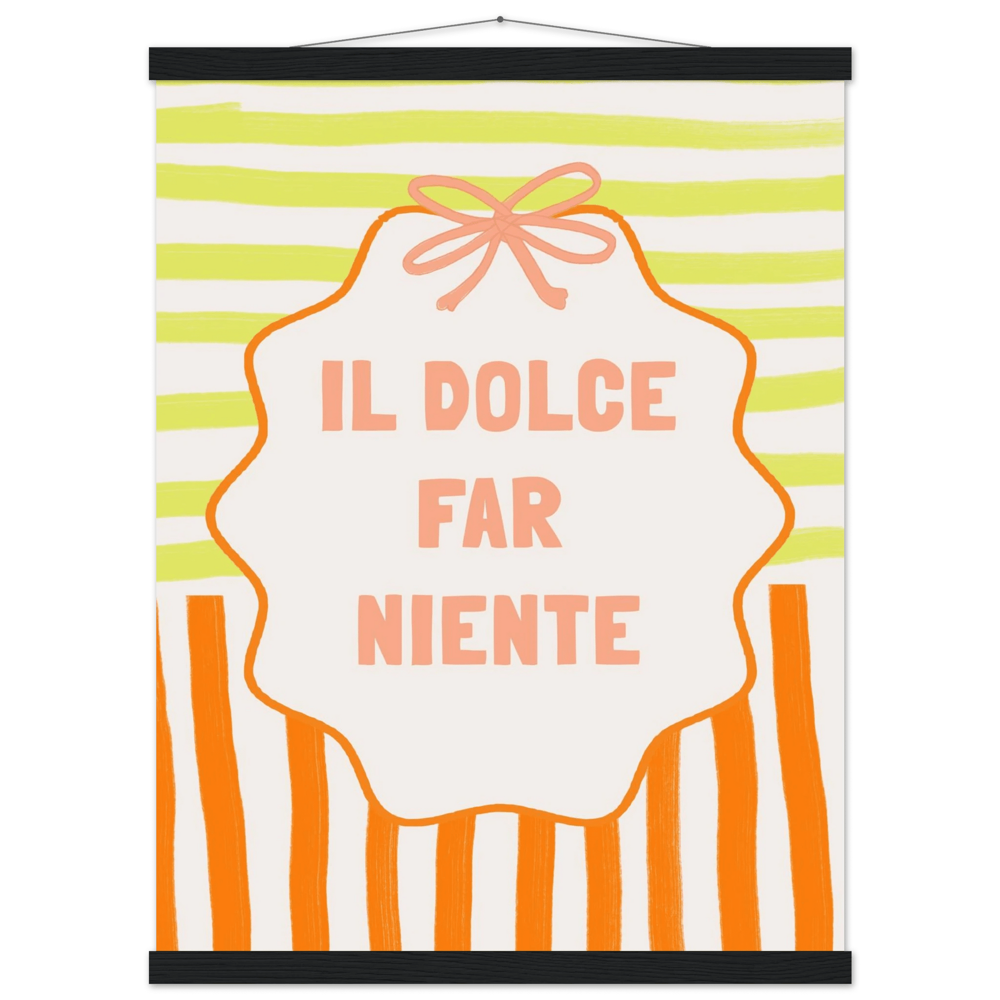 Il Dolce Far Niente Italian Print | Coquette Stripe Wall Art - Evergreen Posters
