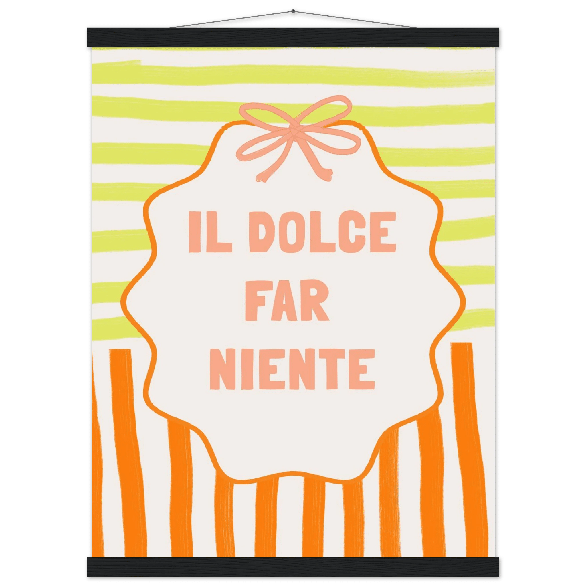 Il Dolce Far Niente Italian Print | Coquette Stripe Wall Art - Evergreen Posters