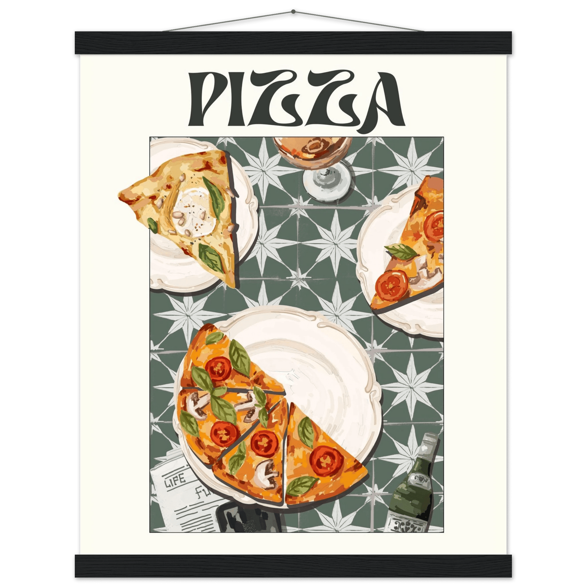 Pizza Poster – Playful Italian Kitchen Wall Art Print (Digital & Printed Options) - Evergreen Posters