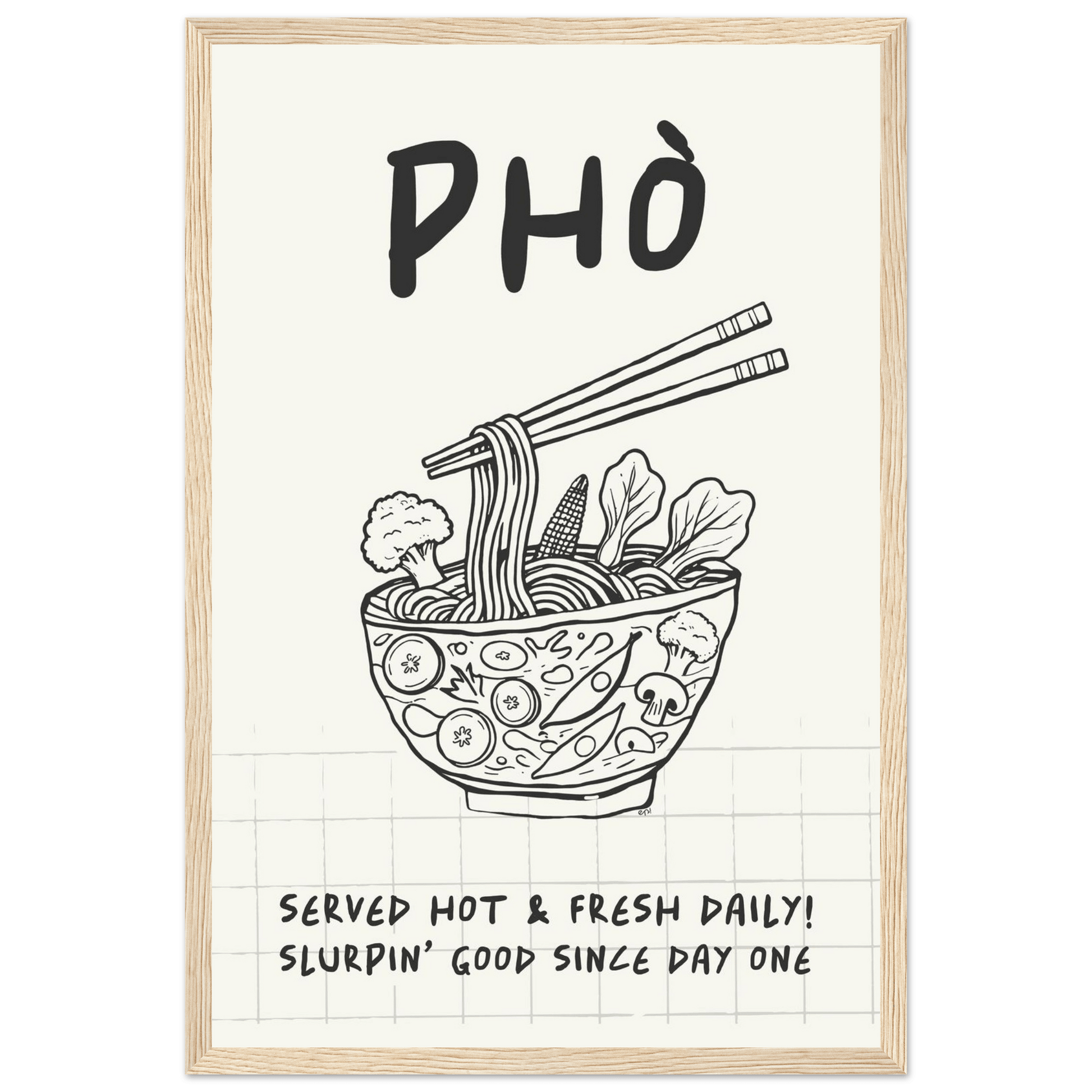 Pho Poster – Slurpin’ Good Vietnamese Kitchen Wall Art Print (Digital & Printed Options) - Evergreen Posters