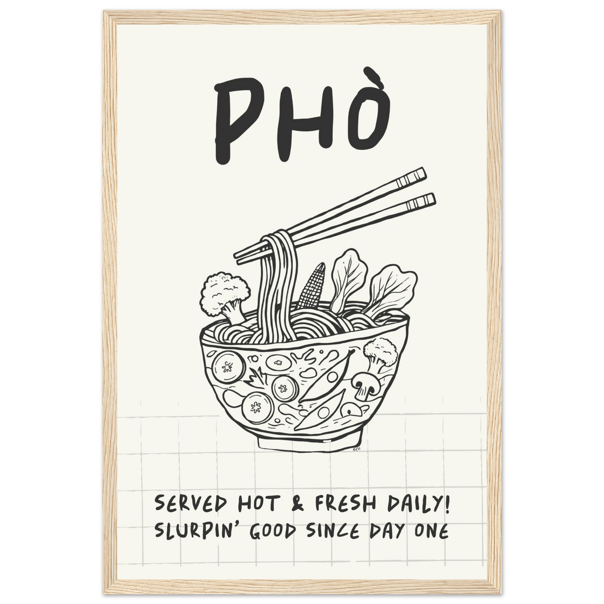 Pho Poster – Slurpin’ Good Vietnamese Kitchen Wall Art Print (Digital & Printed Options) - Evergreen Posters