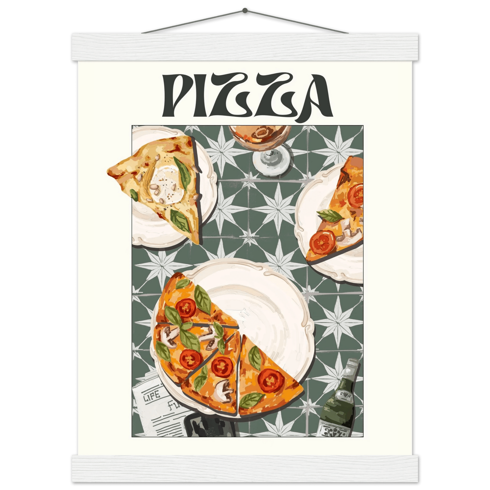 Pizza Poster – Playful Italian Kitchen Wall Art Print (Digital & Printed Options) - Evergreen Posters