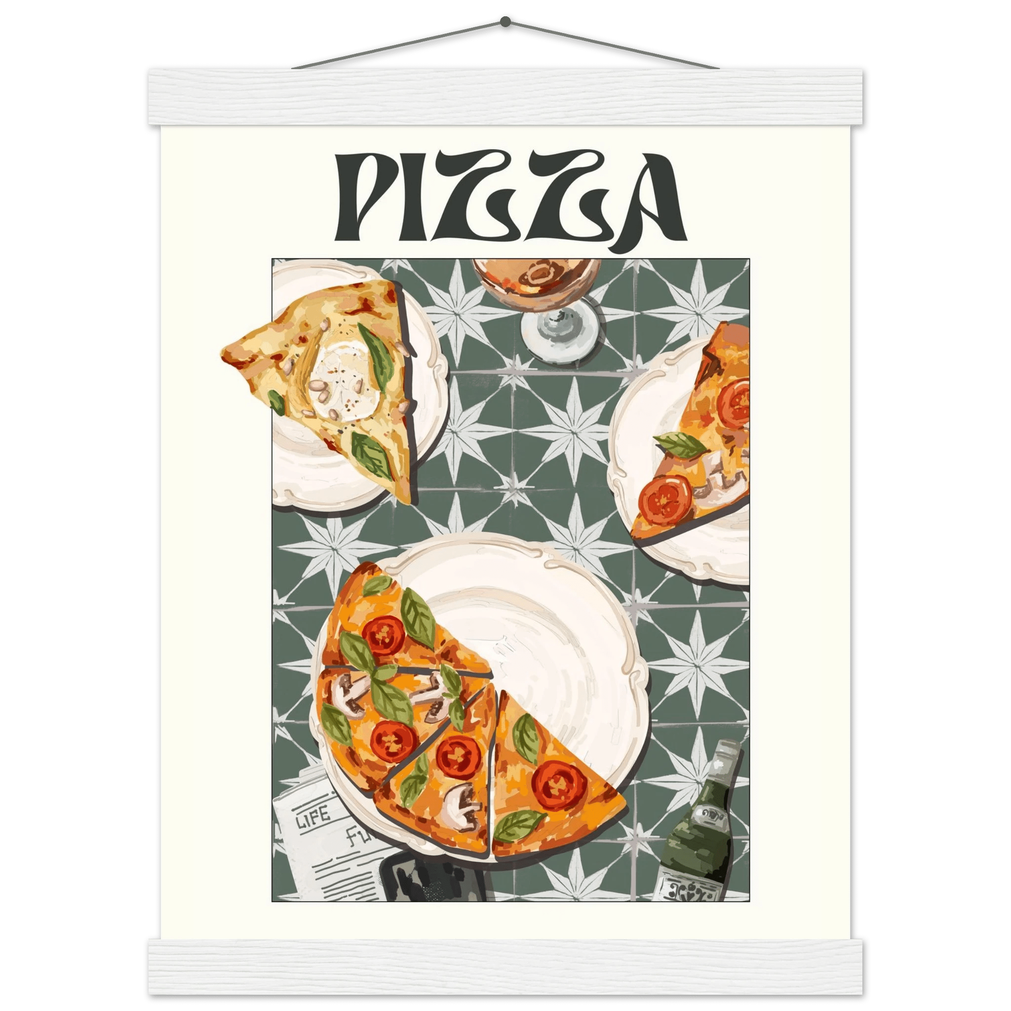Pizza Poster – Playful Italian Kitchen Wall Art Print (Digital & Printed Options) - Evergreen Posters