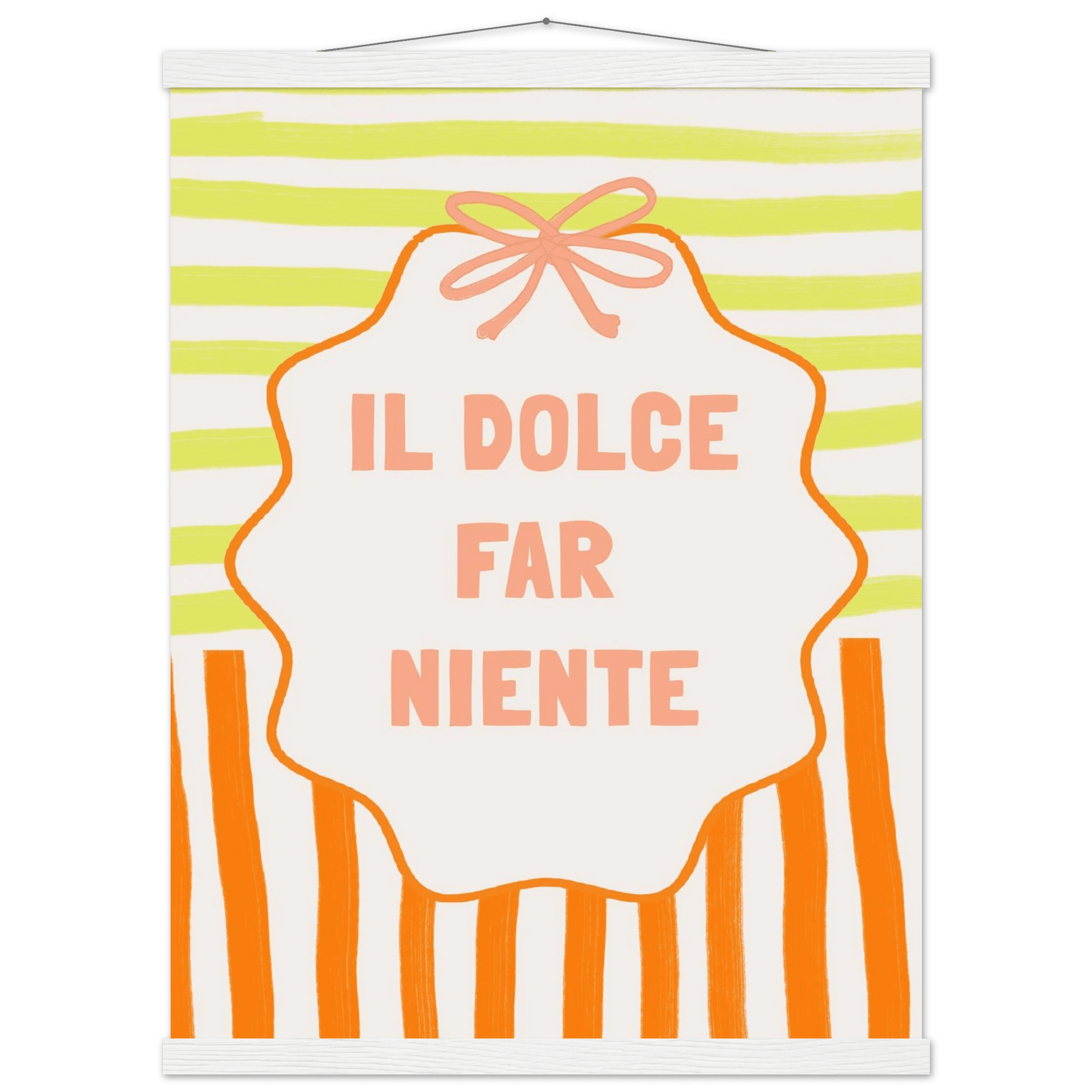 Il Dolce Far Niente Italian Print | Coquette Stripe Wall Art - Evergreen Posters