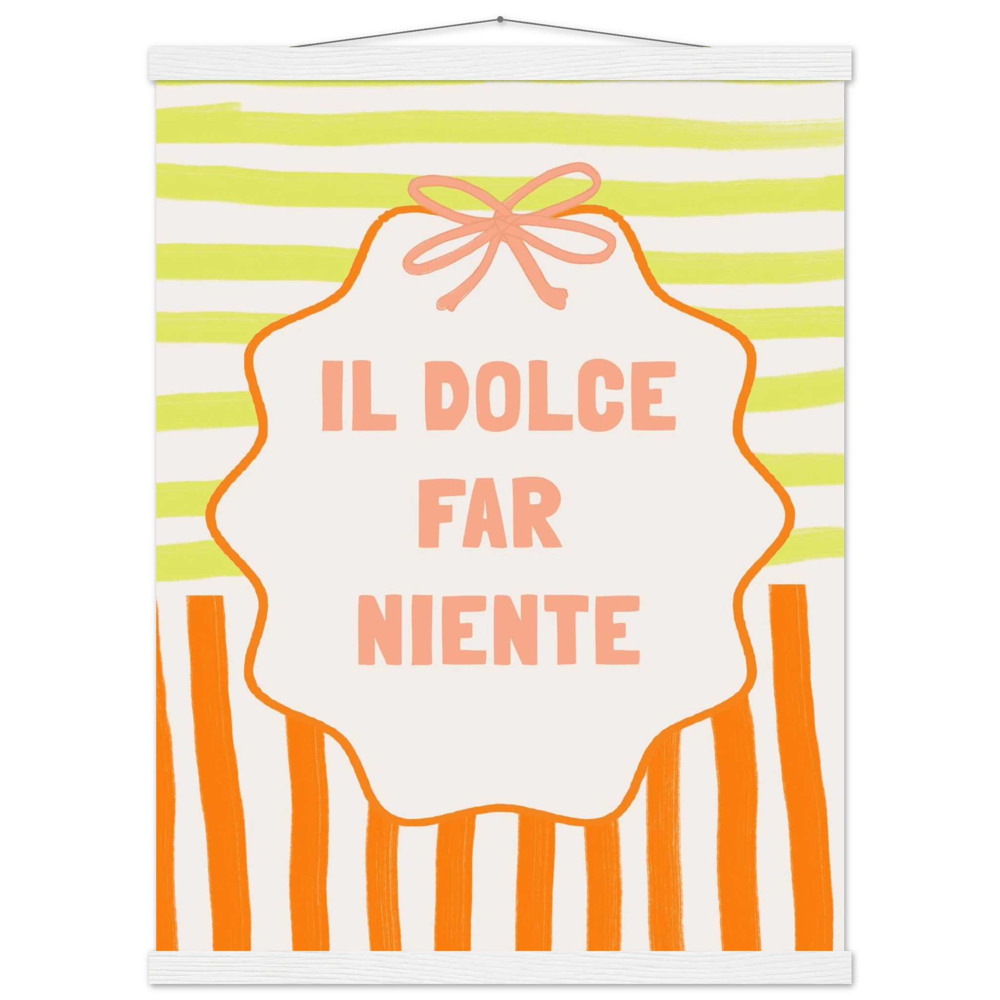 Il Dolce Far Niente Italian Print | Coquette Stripe Wall Art - Evergreen Posters