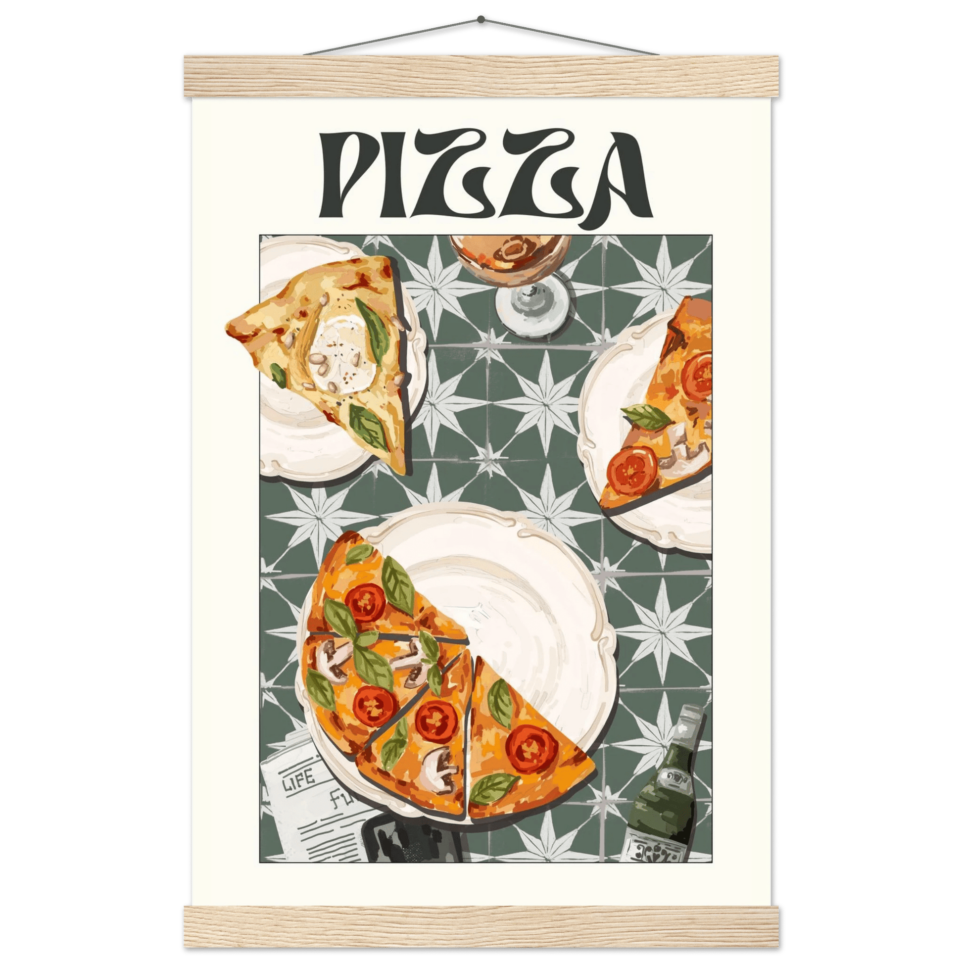 Pizza Poster – Playful Italian Kitchen Wall Art Print (Digital & Printed Options) - Evergreen Posters