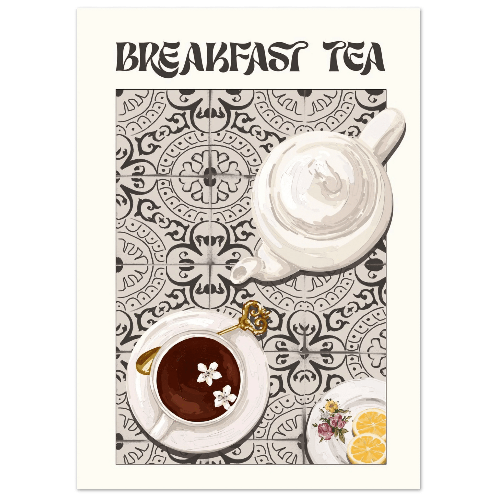 Breakfast Tea Poster – Cozy Kitchen Wall Art Print (Digital & Printed Options) - Evergreen Posters